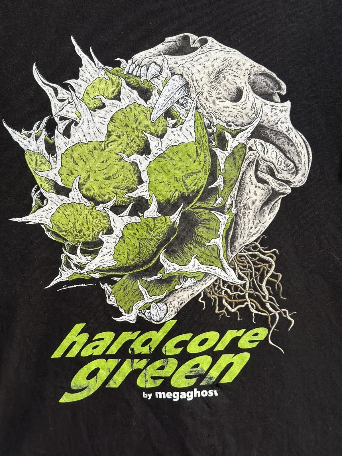 Cartoon Network × Vintage Vintage Hardcore Green MegaGhost Faded Tee Size US M / EU 48-50 / 2 - 2 Thumbnail