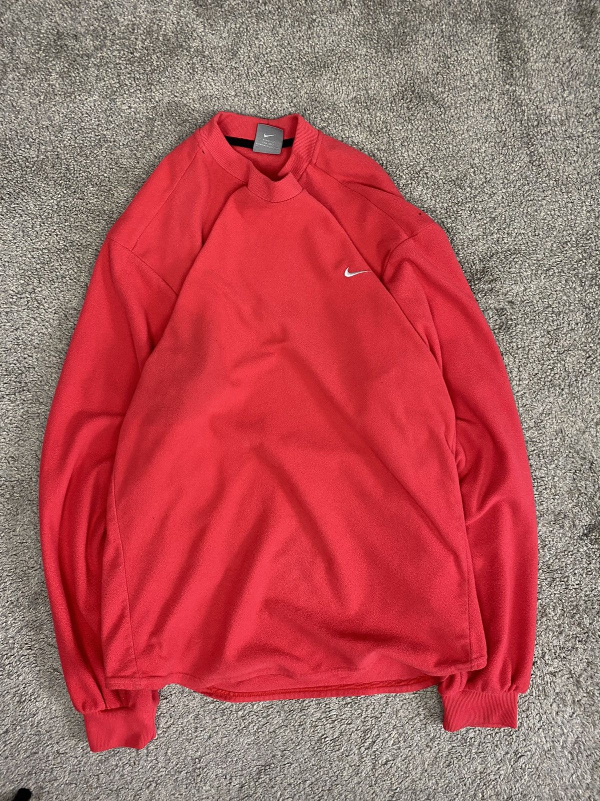 Nike × Vintage Y2k red silver tag nike fleece pullover Size US S / EU 44-46 / 1 - 1 Thumbnail