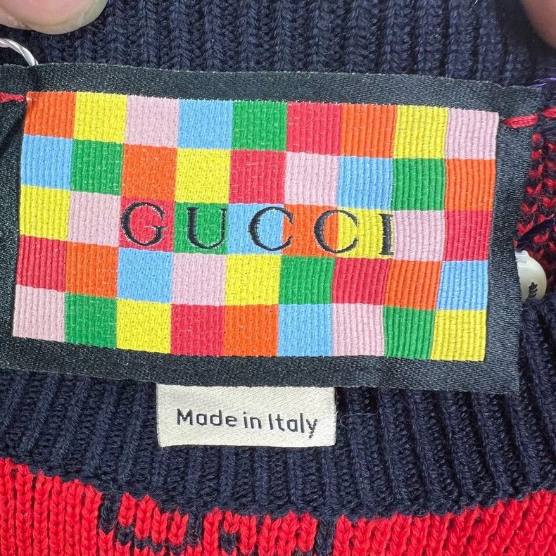 Gucci Gucci Double G full logo rainbow round-neck wool sweater 25 Size US S / EU 44-46 / 1 - 3 Thumbnail