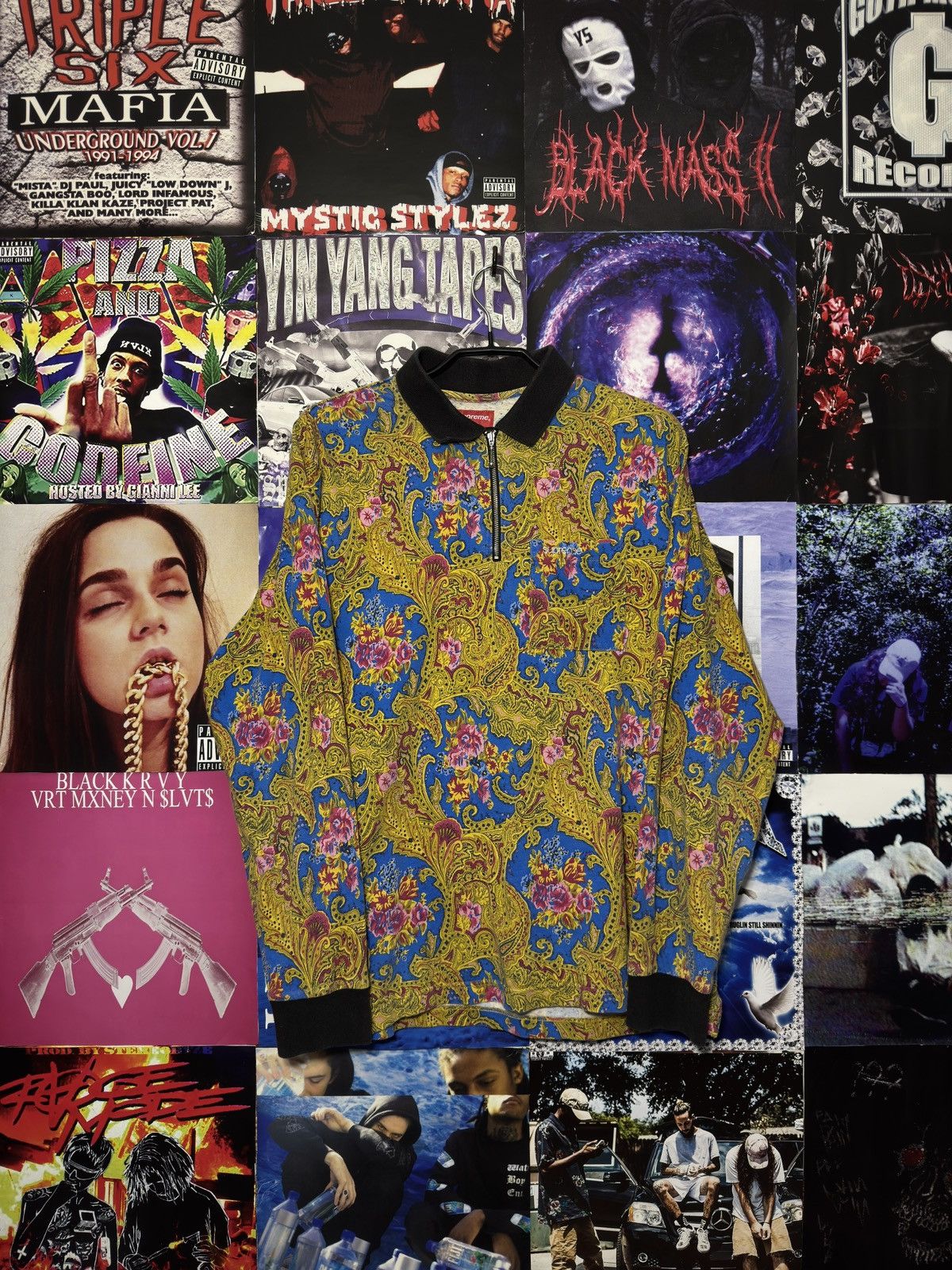 Supreme Supreme Floral Paisley Zip Polo Long Sleeve Size US M / EU 48-50 / 2 - 1 Thumbnail