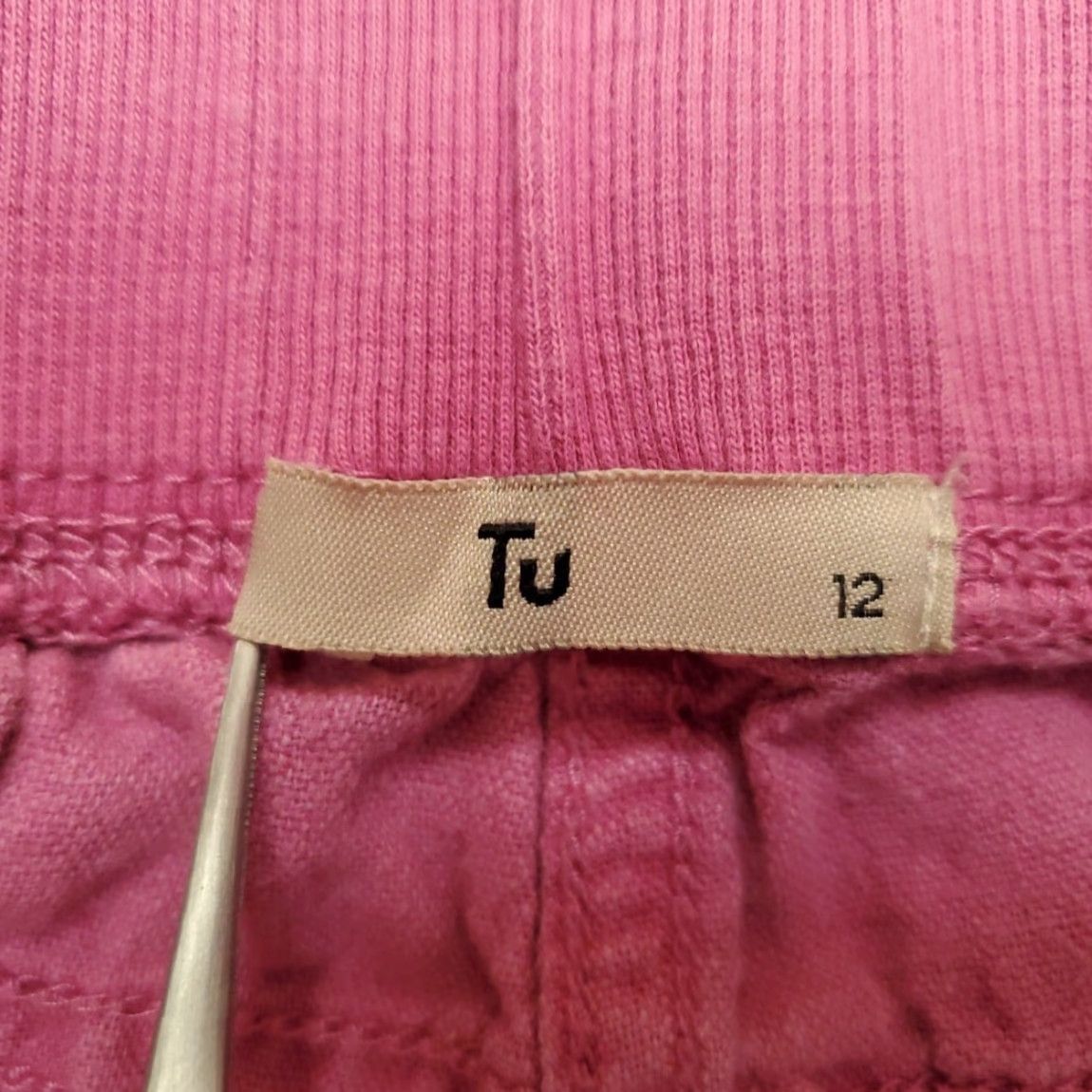 Pinko TU Pants Womens 12 Pink Linen Viscose Cropped Drawstring Boho Minimalist Coastal Pants Size 34" / US 12 / IT 48 - 3 Thumbnail