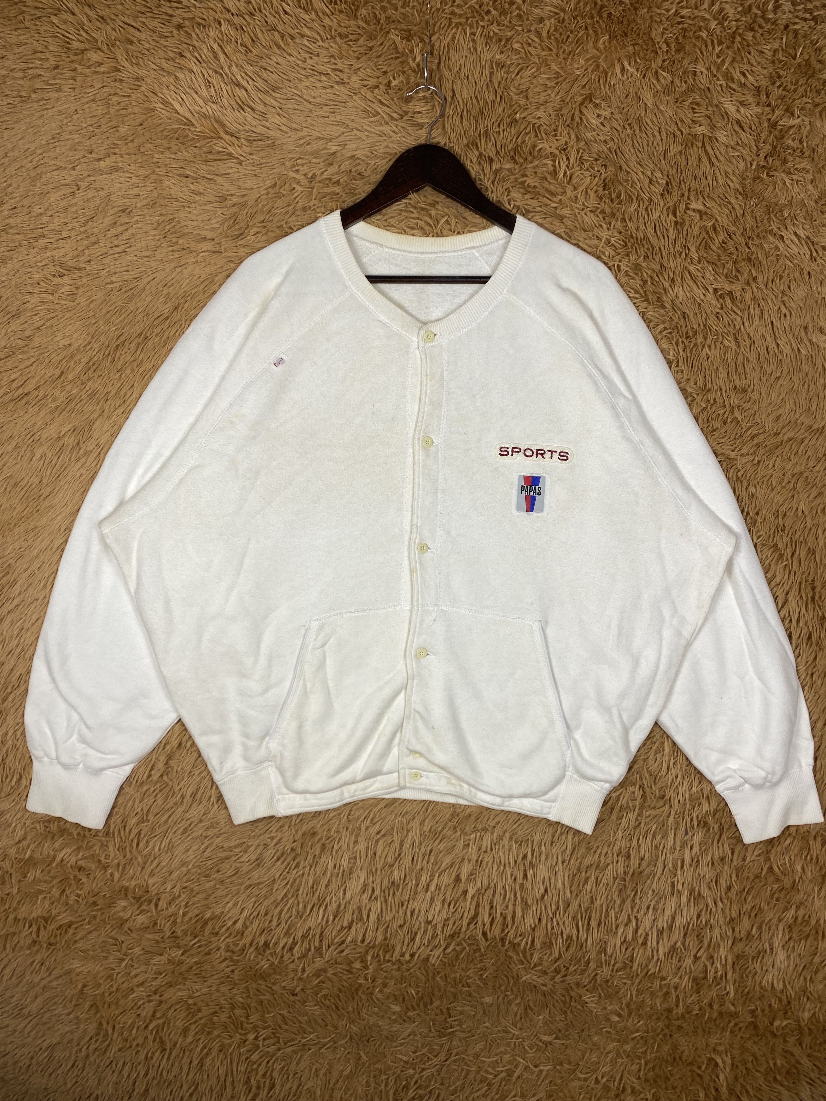 Japanese Brand Vintage Papas Button Up Sweatshirts DJ05016 Size US XL / EU 56 / 4 - 1 Thumbnail
