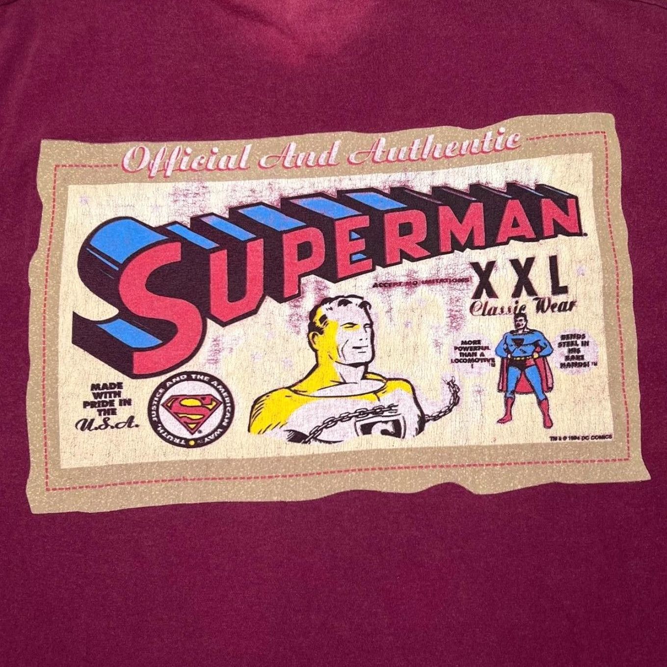 Vintage VINTAGE Superman T-Shirt Screen Stars 90s DC Comics Crew Neck XL Red Short Sleeve Mens Graphic print front and back Size US XL / EU 56 / 4 - 4 Thumbnail