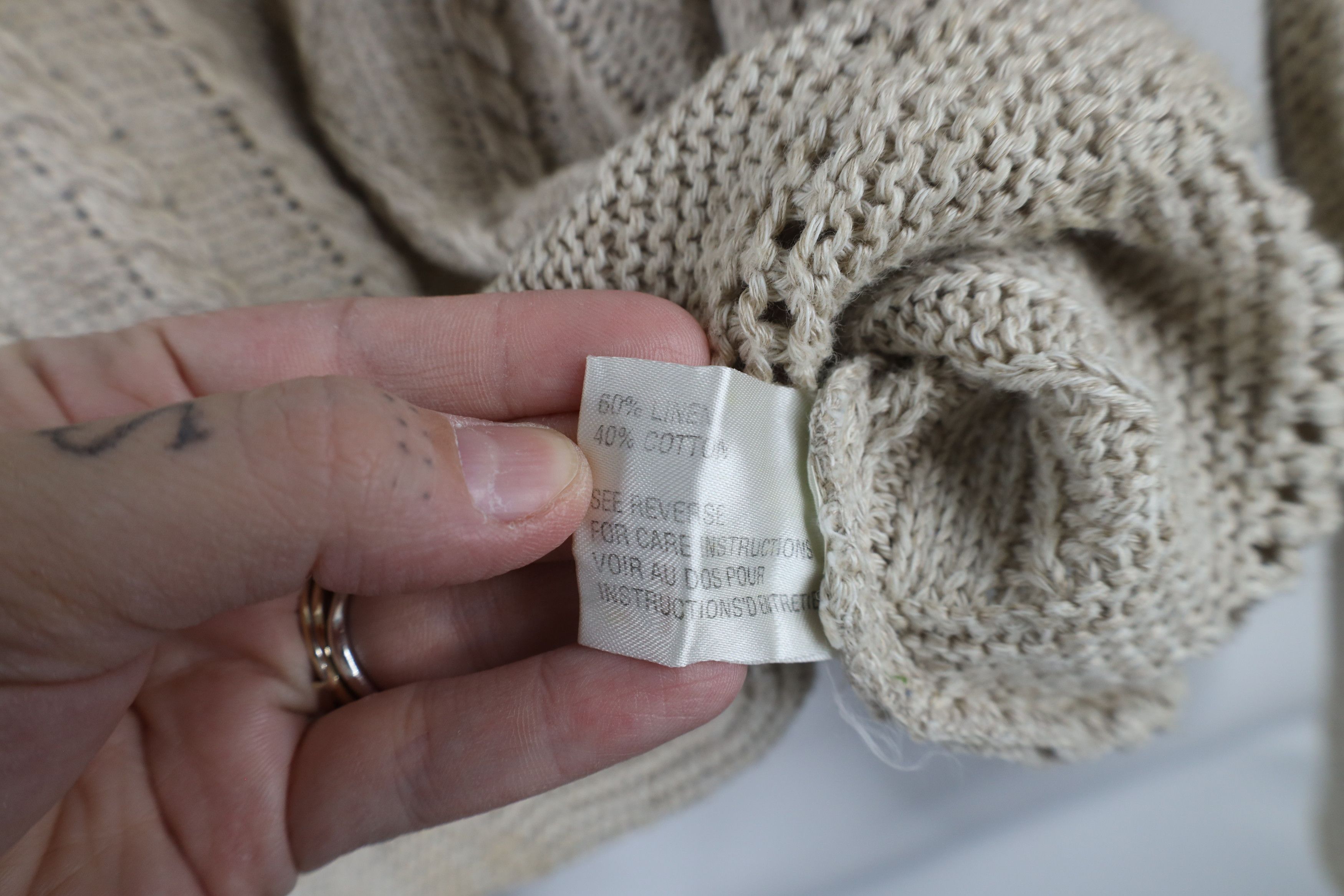 Esprit × Vintage Vintage 90s Esprit Blend Chunky Cable Knit Fisherman Sweater Size L / US 10 / IT 46 - 11 Thumbnail