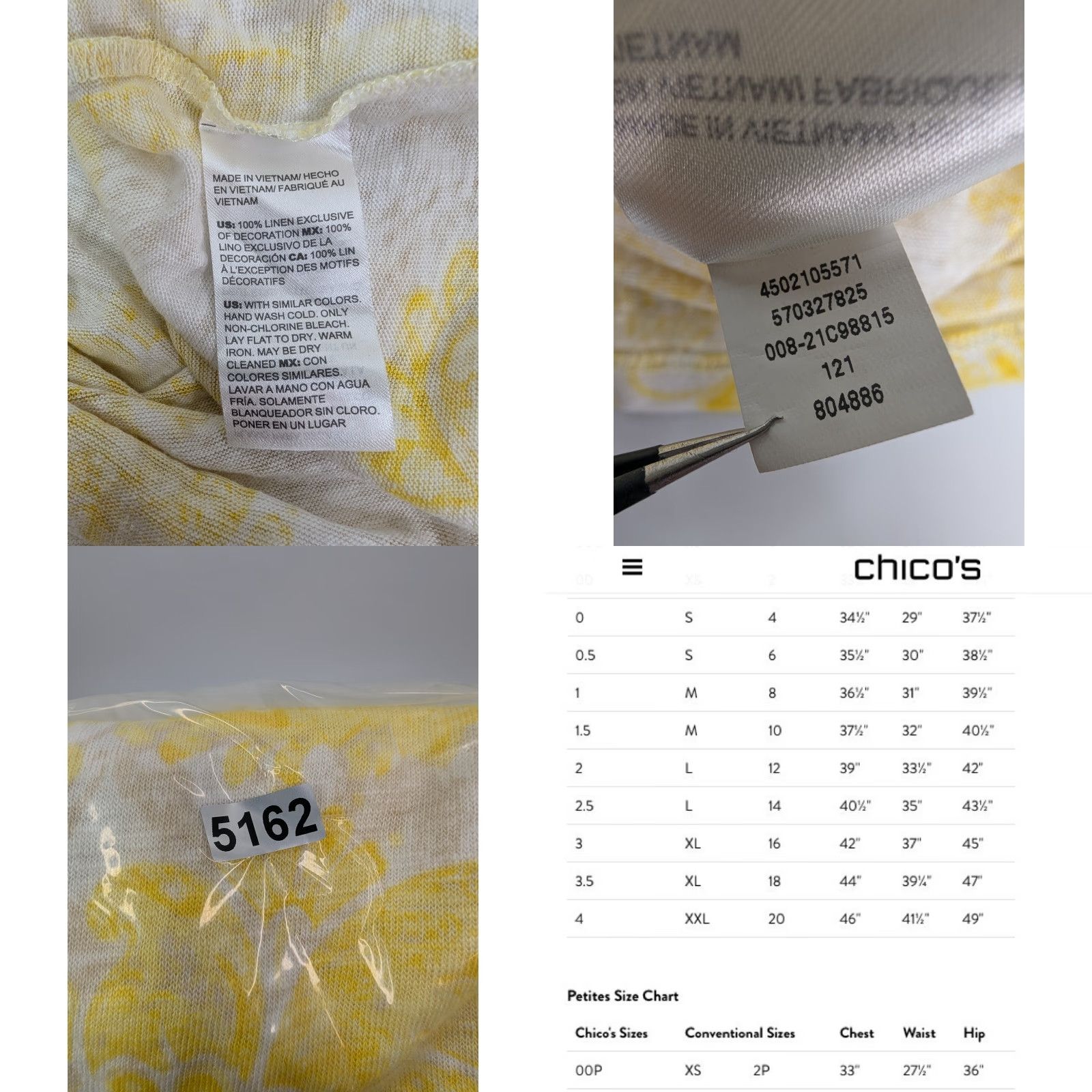 Vintage Chico's Shirt Womens XL Yellow Linen Paisley Flutter Sleeve Blouse Size 3 Size XL / US 12-14 / IT 48-50 - 8 Thumbnail