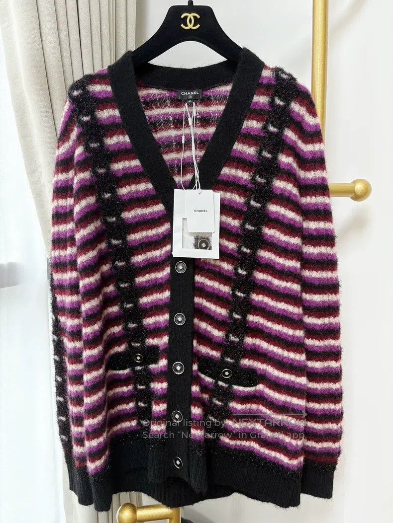 Chanel Chanel 23B Autumn and Winter Preview Series Purple Striped Size S / US 4 / IT 40 - 2 Thumbnail