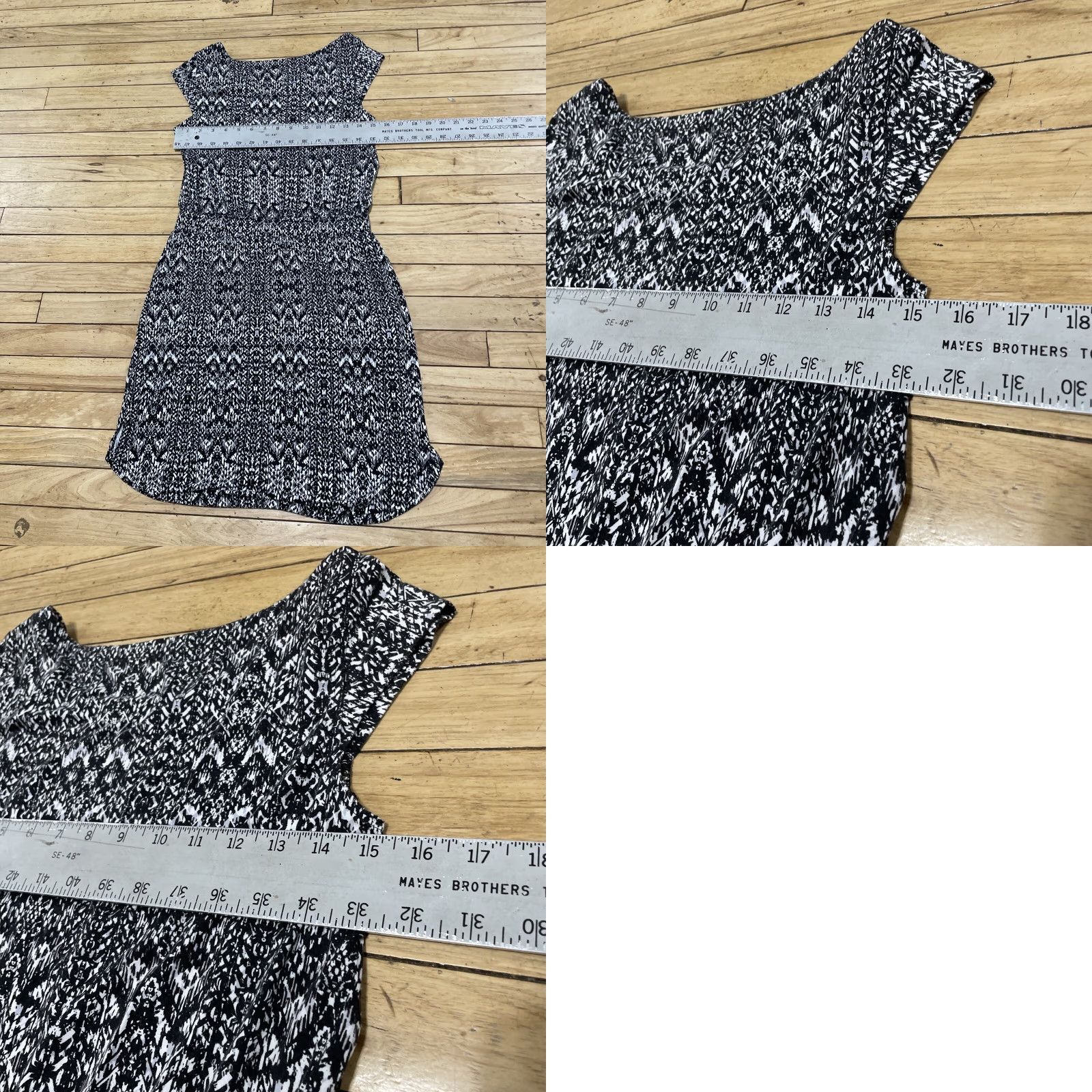 Athleta Athleta Dress XS Black White Ikat Geometric Pockets Short Sleeve Knee Length Modal Spandex Pullover Casual Travel Women Size XS / US 0-2 / IT 36-38 - 11 Thumbnail