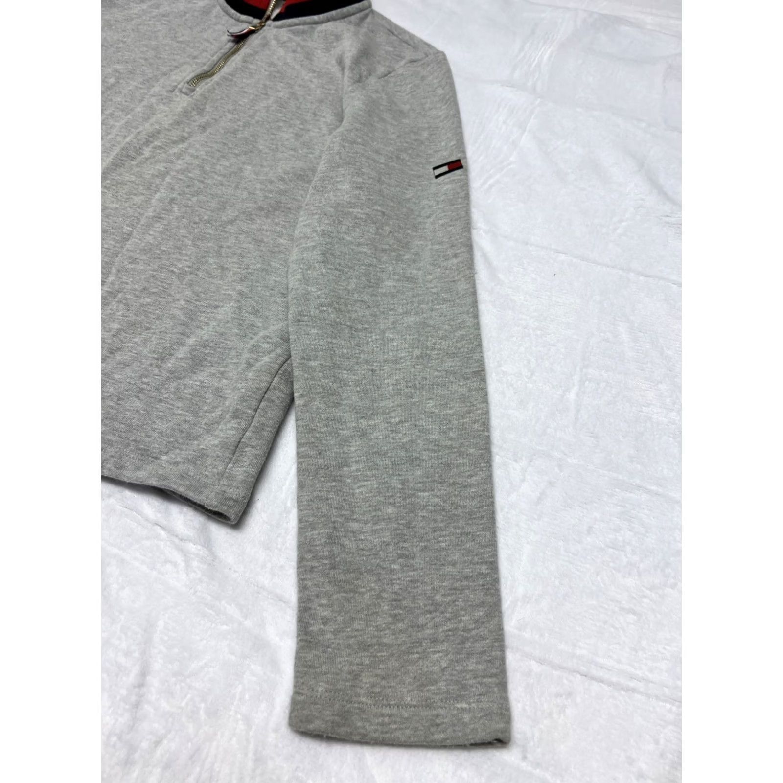 Tommy Hilfiger Tommy Hilfiger Men’s Medium Gray Quarter Zip Fleece Pullover Sweater Cotton Blend Logo Zipper Mens Size US M / EU 48-50 / 2 - 5 Thumbnail