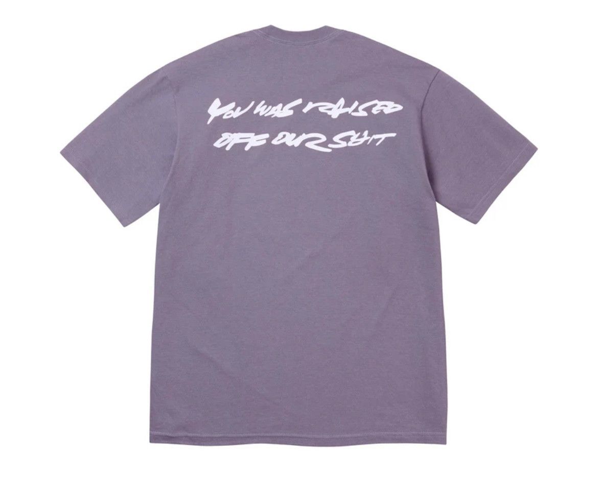 Supreme Futura Box Logo Tee Dusty Purple S in Hand