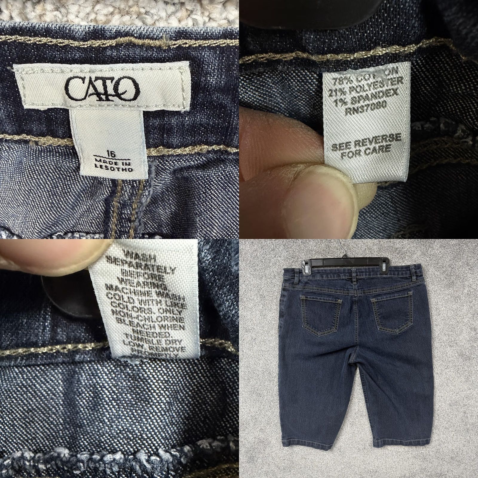 Vintage VINTAGE? No. Cato Bermuda Shorts Womens 16 36x15.5 Denim Shorts Blue 5-Pocket Stretch Casual Summer Womens Size 38" / US 16 / IT 52 - 8 Thumbnail