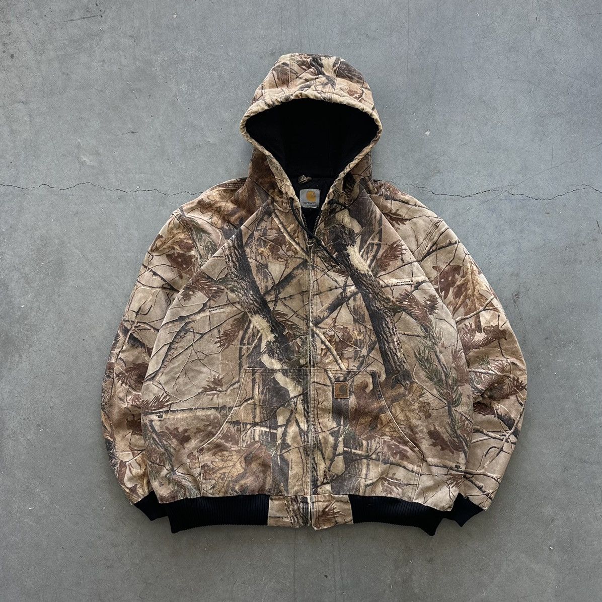 image of Crazy Vintage Carhartt Realtree Camo Hooded Jacket Grunge, Men's (Size XL)