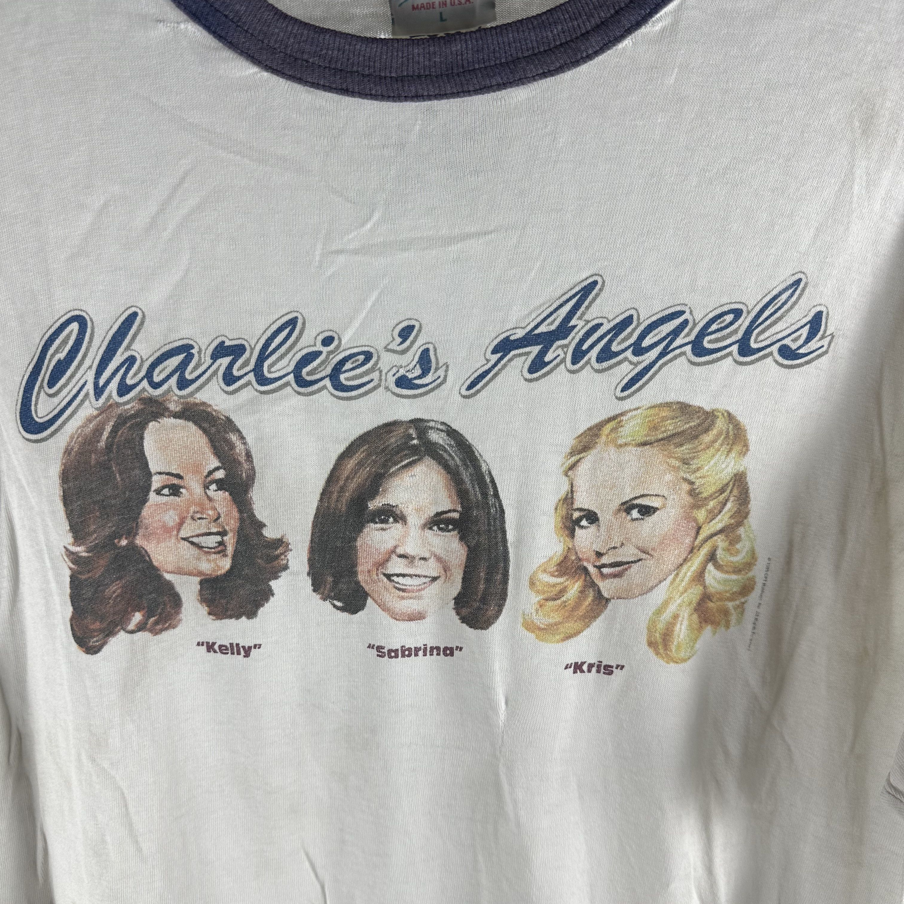 Vintage 1995 Charlie's Angels Movie Distressed Ringer T-Shirt Size US XL / EU 56 / 4 - 2 Thumbnail