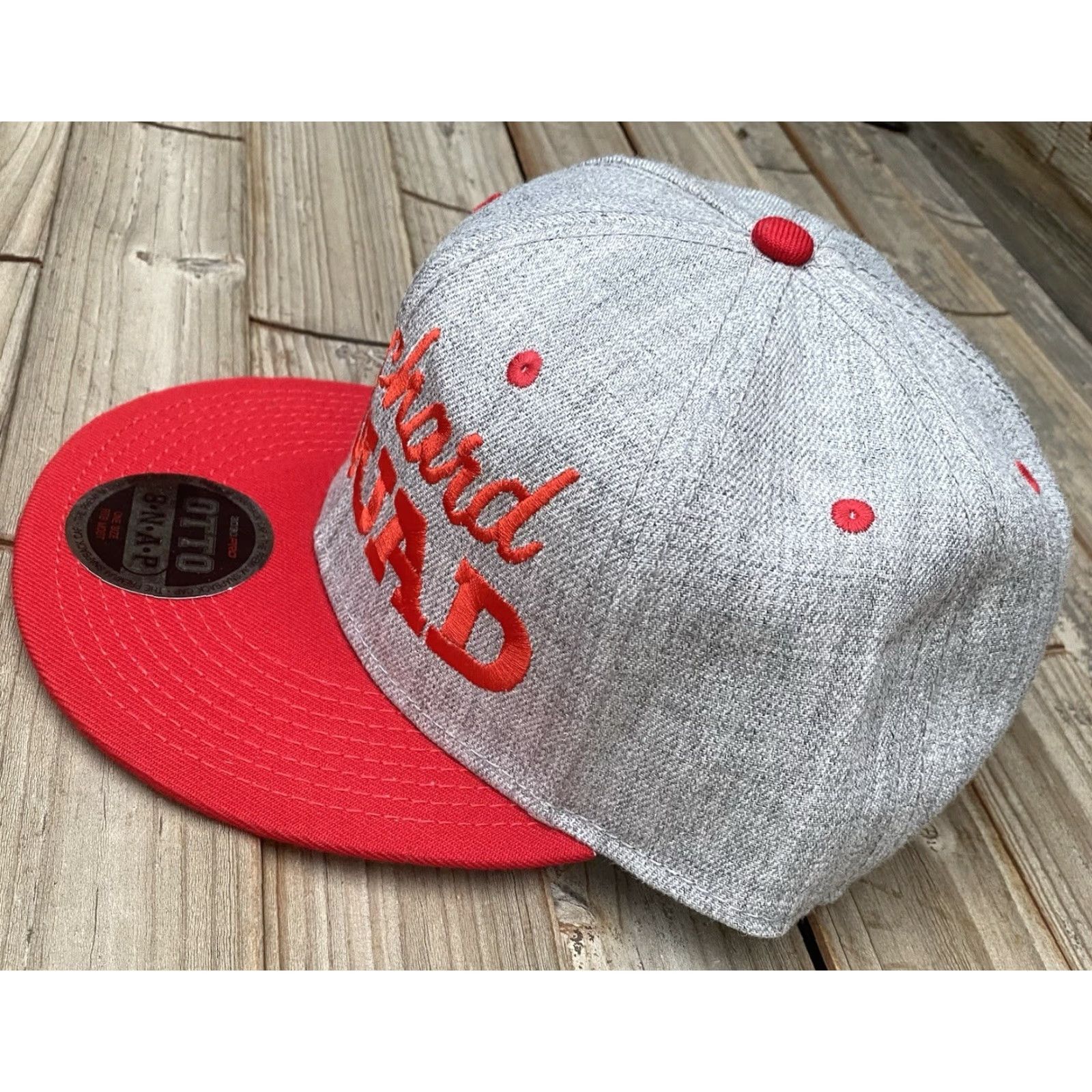 Vintage Bouchard Squad Embroidered Snapback Hat Gray Red Otto Cap Genie Bouchard Tennis Hat Size ONE SIZE - 2 Thumbnail