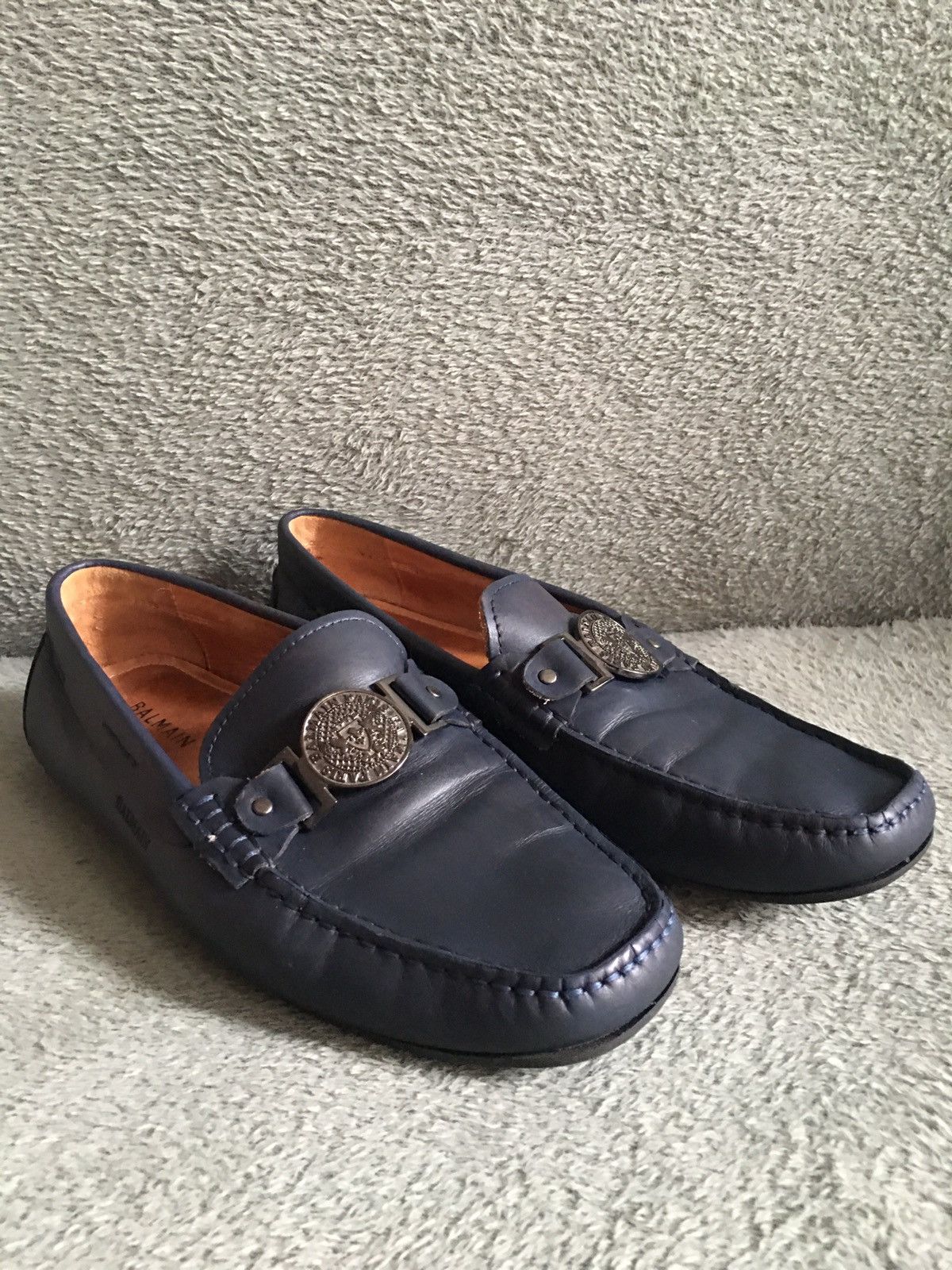 Balmain BALMAIN Leather Loafers Flats Navy Blue EU 42 Size US 9 / EU 42 - 6 Thumbnail