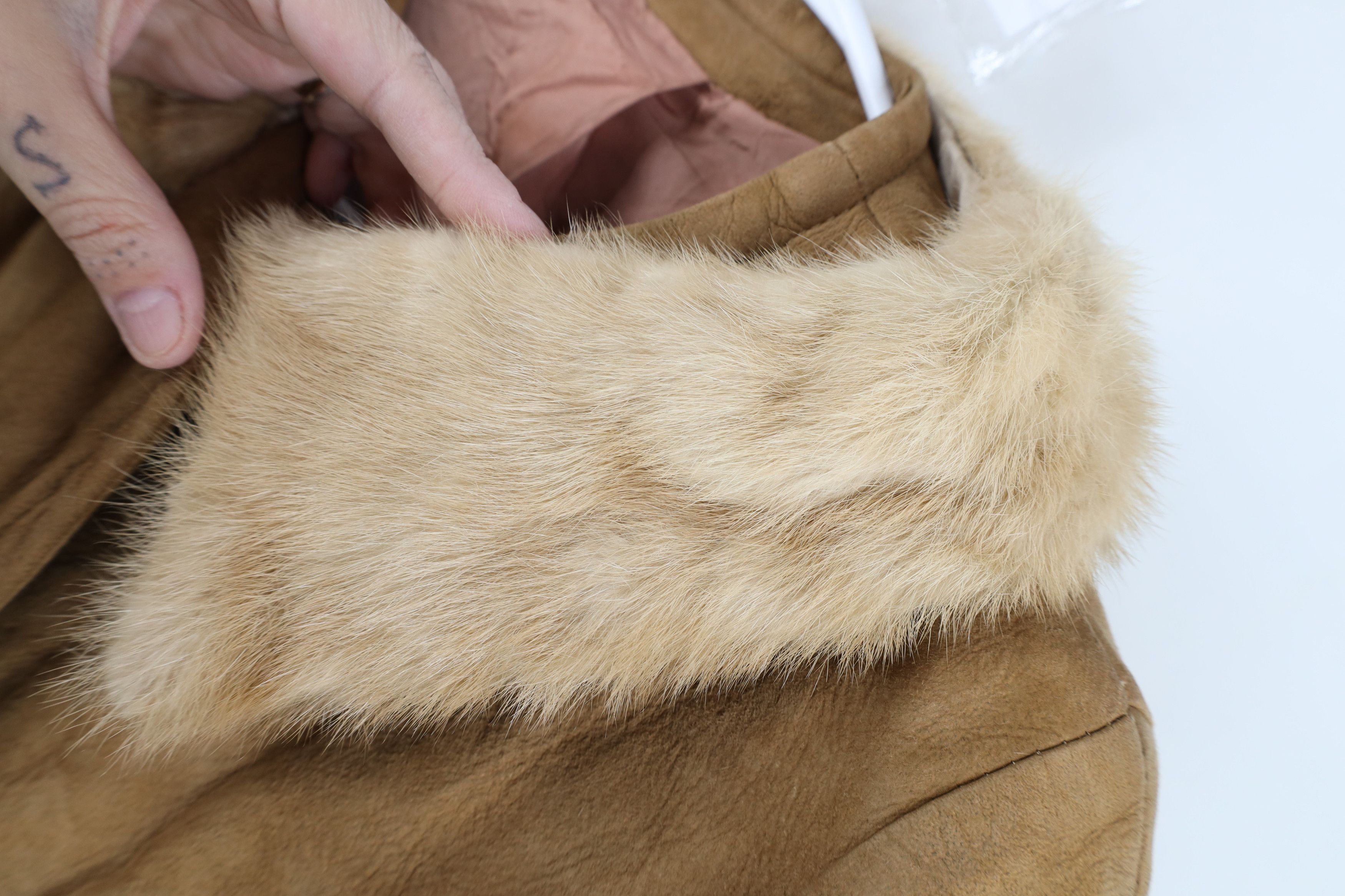Vintage Vintage 40s 50s Rockabilly Fur Trim Suede Leather Jacket Size M / US 6-8 / IT 42-44 - 11 Thumbnail
