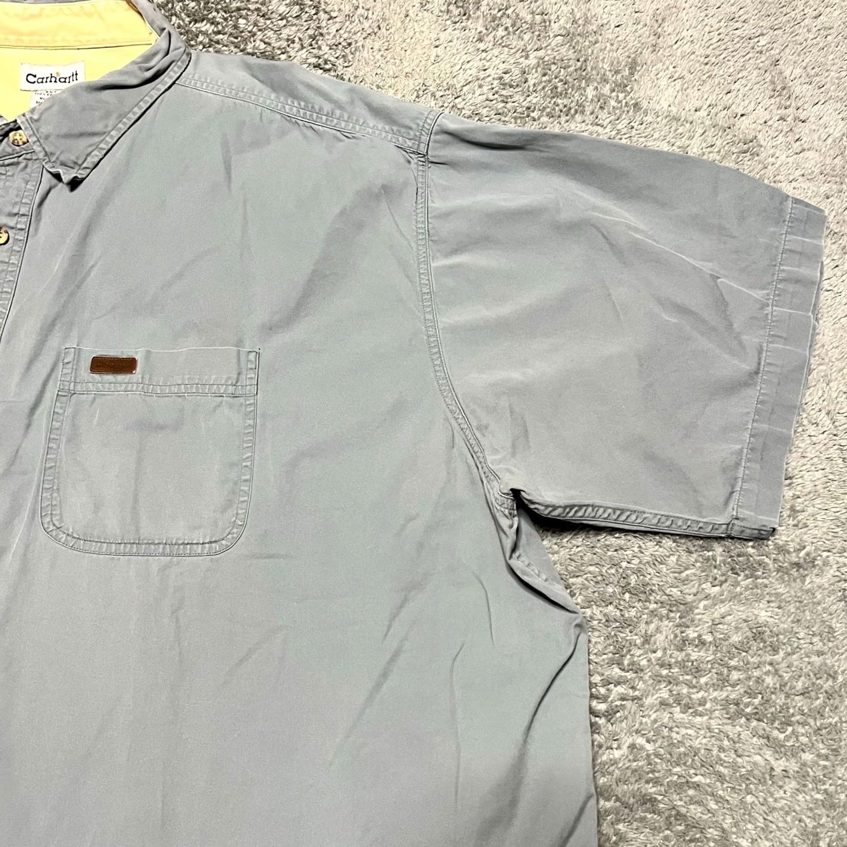 Carhartt Carhartt Shirt Mens 4XL Short Sleeve Blue Workwear Pockets Mens 4XL Size US XXL / EU 58 / 5 - 2 Thumbnail