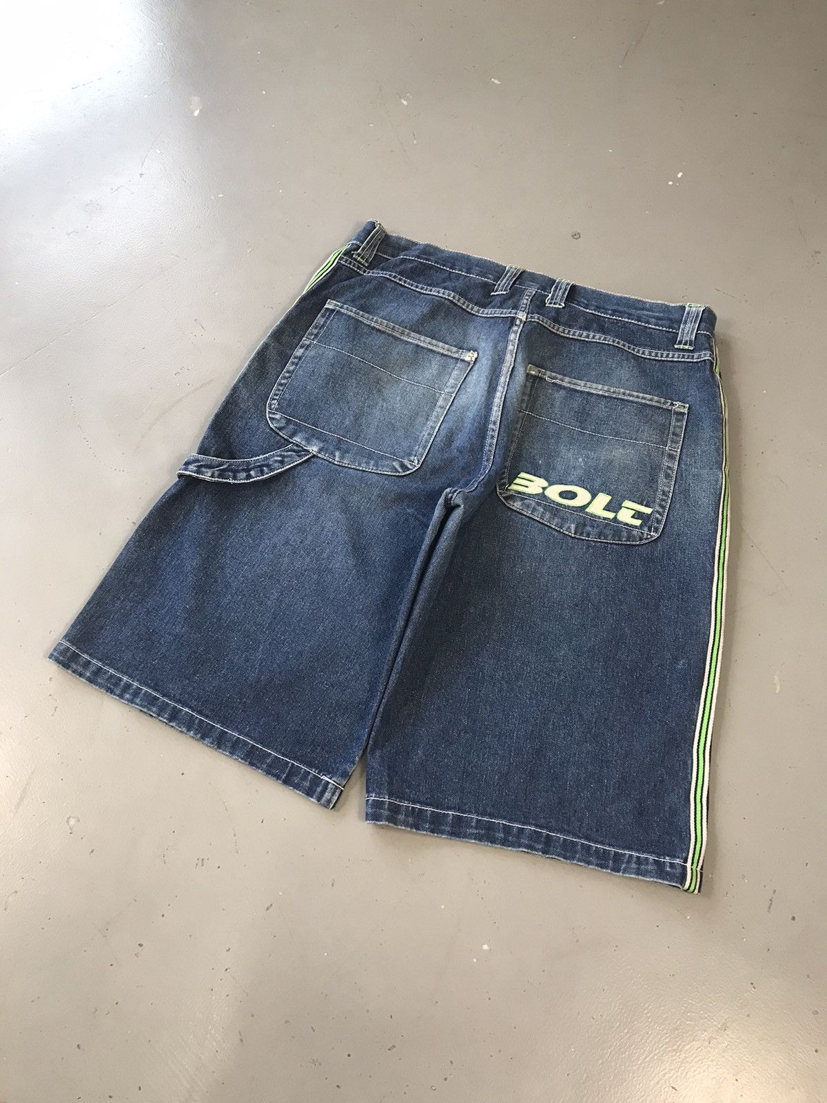Dickies × Vintage Vintage lighting bolt SpellOut denim jort Size US 38 / EU 54 - 4 Thumbnail