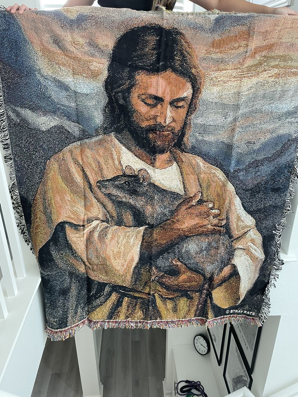 Pre-owned Stray Rats Rat Of God Tapestry Blanket