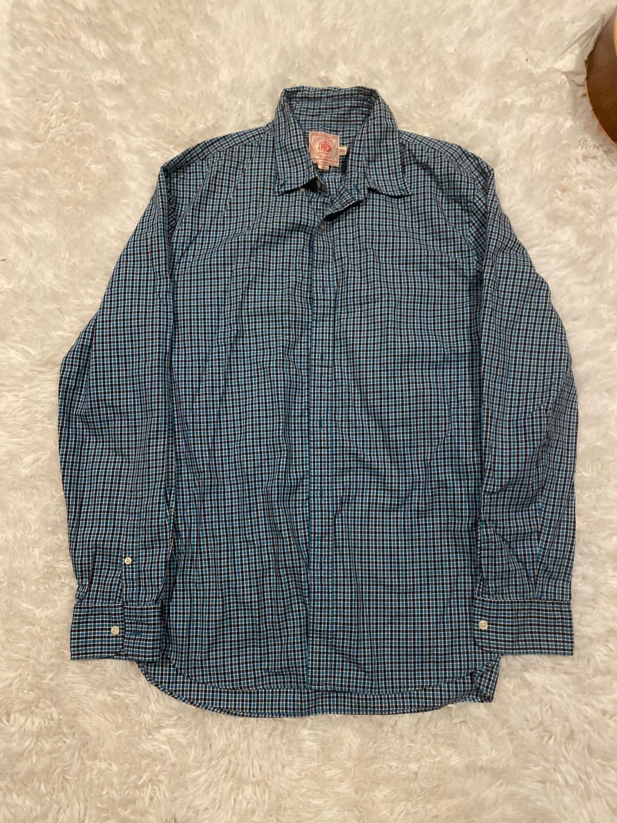 J. Press J. PRESS Mens Size XL Blue Gingham Check Button Down Sport Size US XL / EU 56 / 4 - 4 Thumbnail