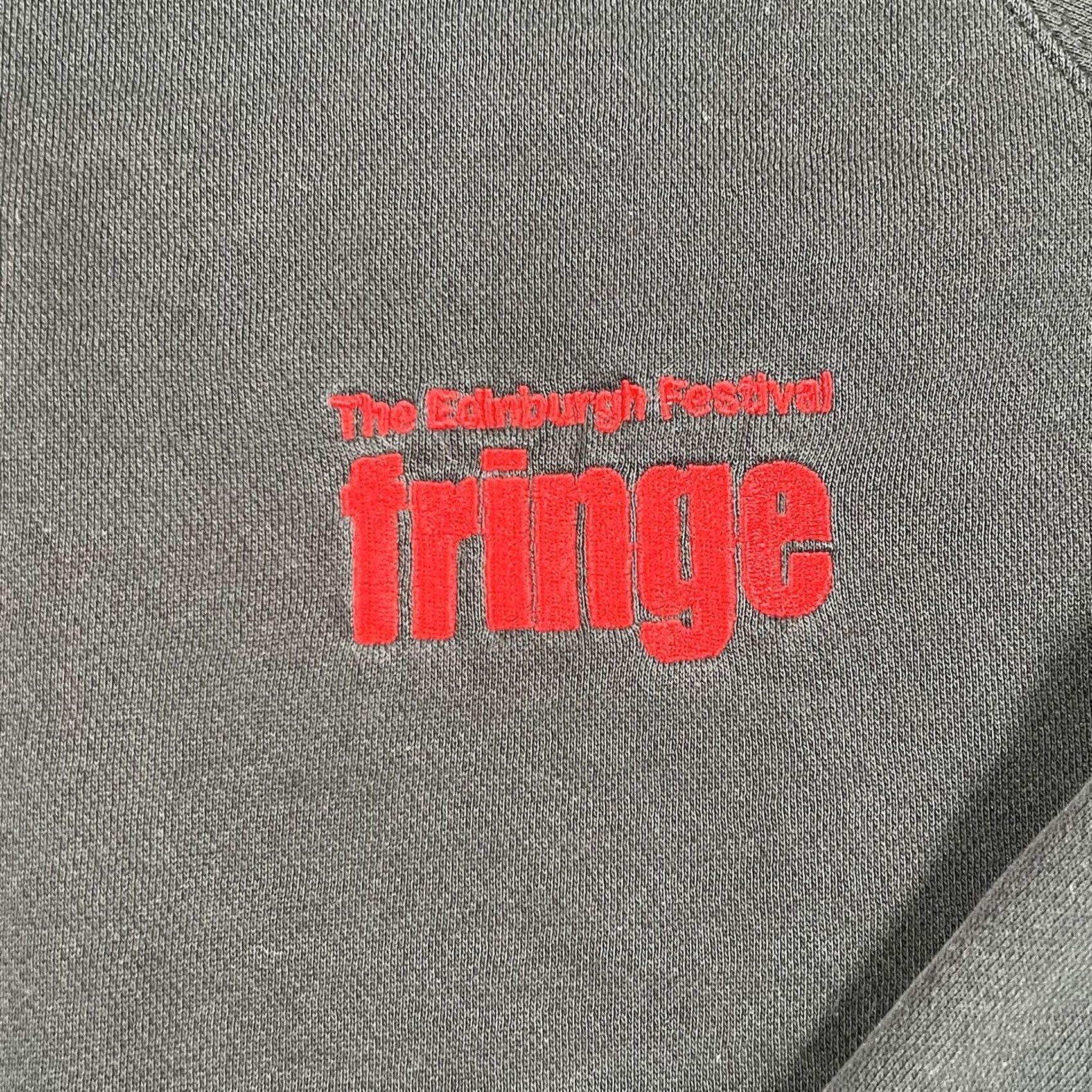 Fruit Of The Loom VINTAGE Edinburgh Festival Fringe Zip Up Sweater XL Men Black Fruit of the Loom Full Zip Fringe Zips Size US XL / EU 56 / 4 - 2 Thumbnail