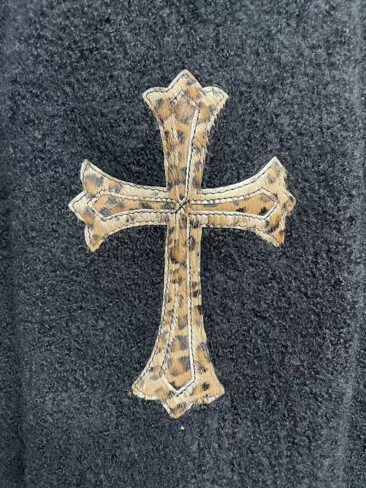Chrome Hearts Chrome Hearts Leopard Pattern Cross Patch Cashmere Sweater Size XS / US 0-2 / IT 36-38 - 6 Thumbnail