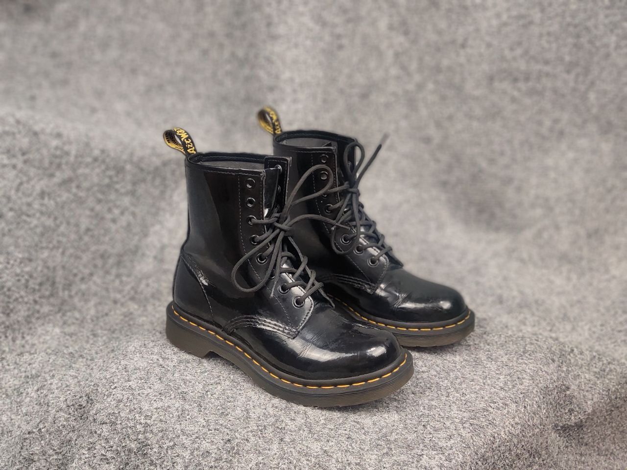 Dr. Martens Dr. Martens 11821 Patent Black Leather Combat lace up Boots Size US 6 / IT 36 - 2 Thumbnail