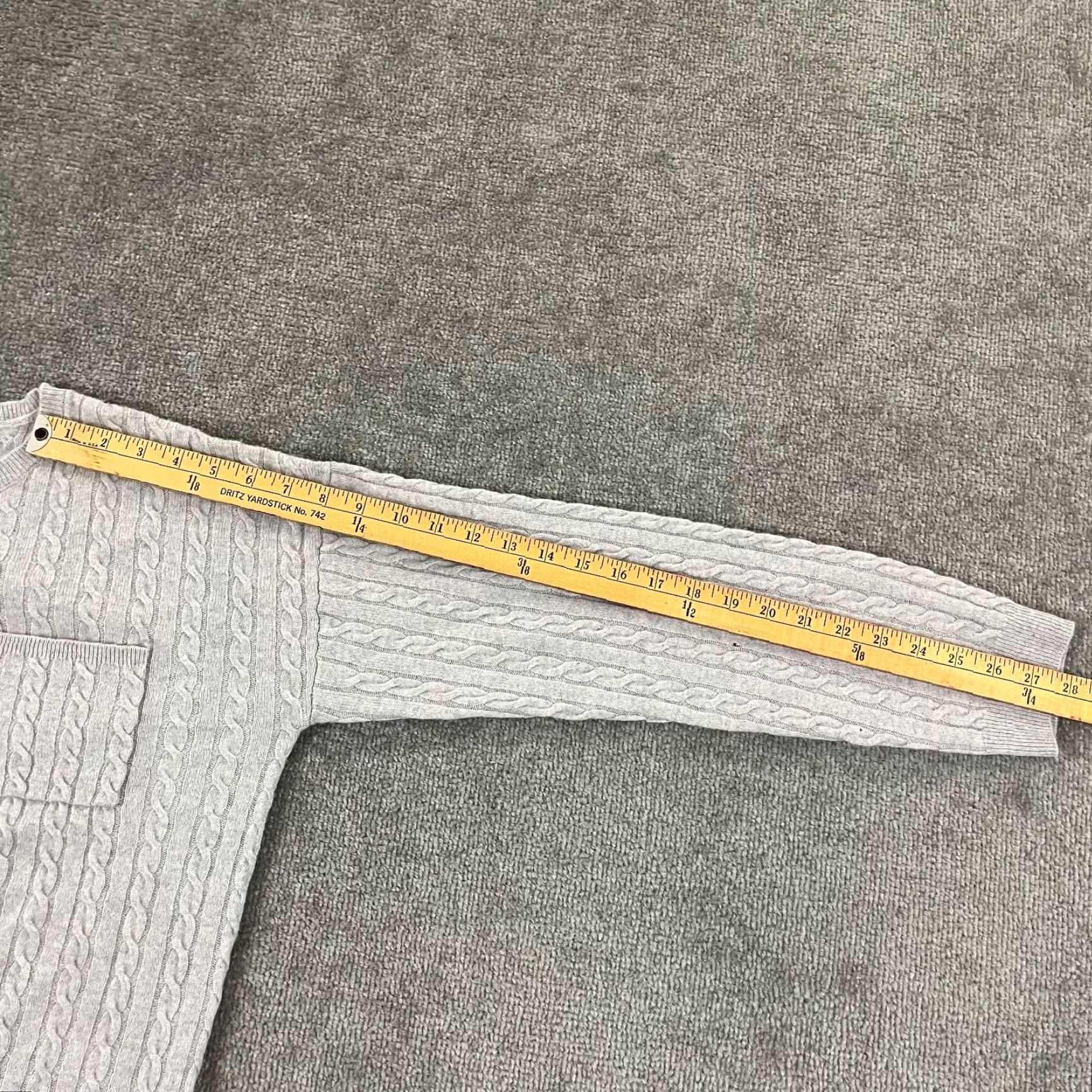 Vintage MAGASCHONI Sweater Womens Medium Blue Gray Cashmere Cable Knit Pullover Light Crew Neck Long Sleeve Size M / US 6-8 / IT 42-44 - 5 Thumbnail