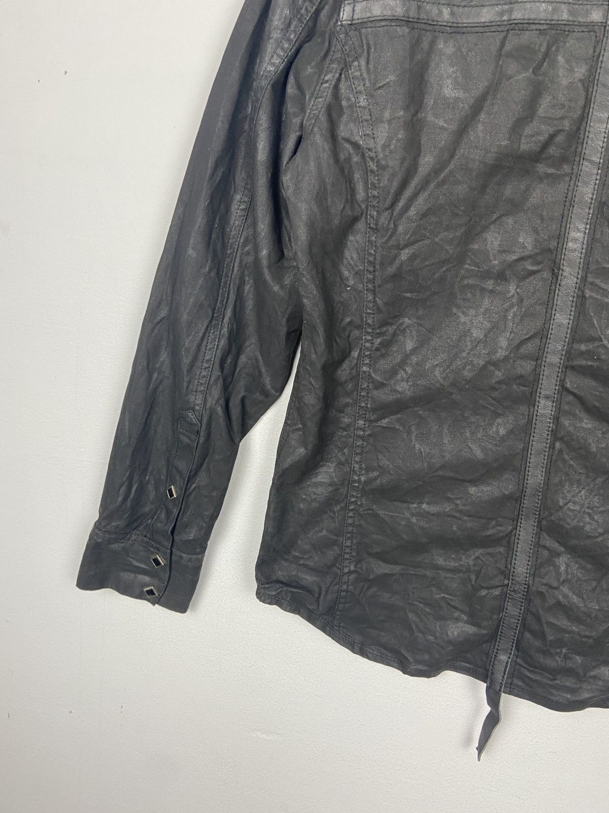 Japanese Brand Black Gothic Coated DRKSHDW Biker Shirt Jacket Size US L / EU 52-54 / 3 - 10 Thumbnail
