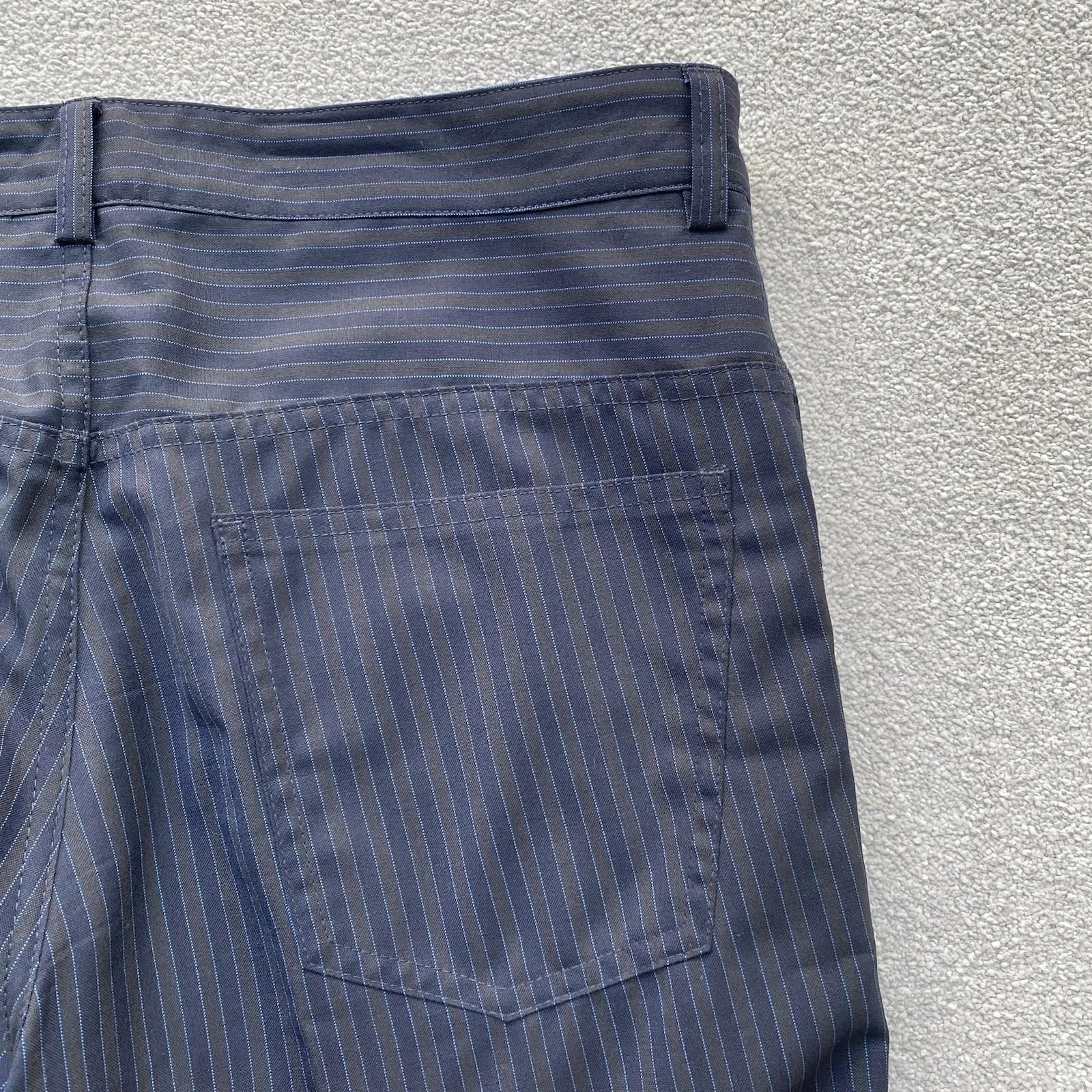 Prada Prada Men’s 100% Virgin Wool Striped Trousers Size 46 Navy Size US 30 / EU 46 - 5 Thumbnail