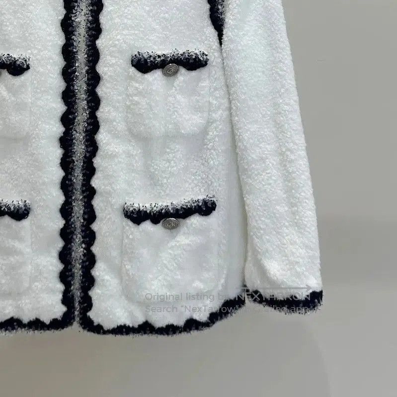 Chanel Chanel White Cotton Mid-Length Coat . Size S / US 4 / IT 40 - 3 Thumbnail