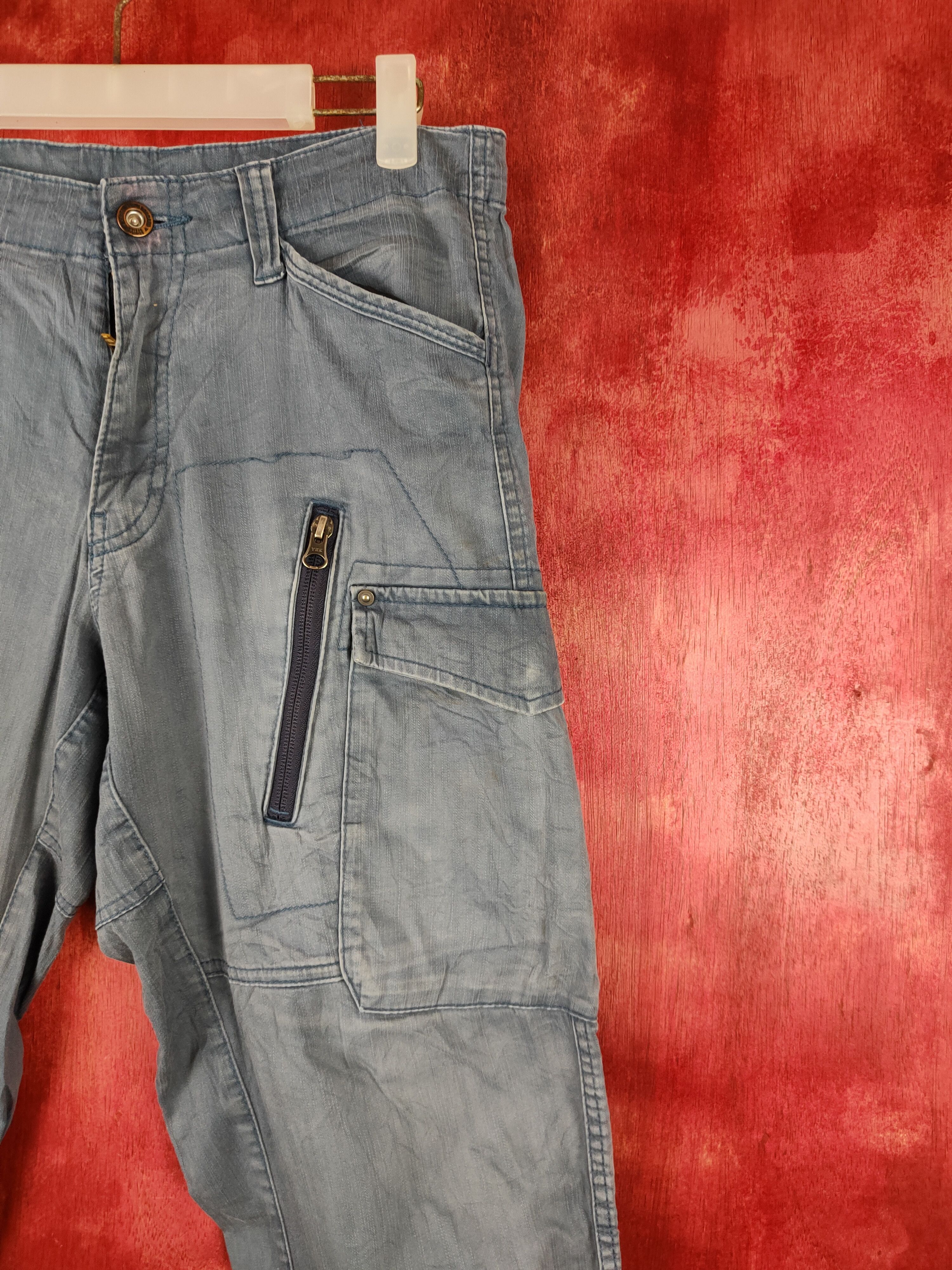Japanese Brand Genba-Xebec Blue Multipocket Tactical Cargo Pants #S1304 Size US 31 - 5 Thumbnail