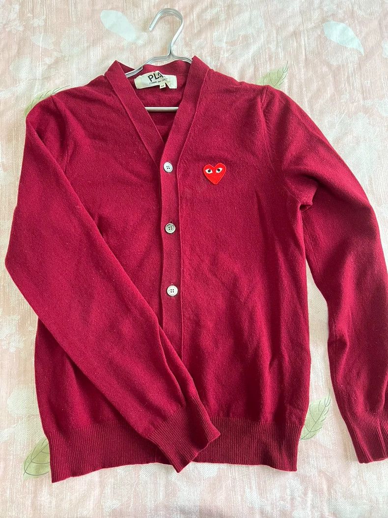 Comme Des Garcons Dark Red V-Neck