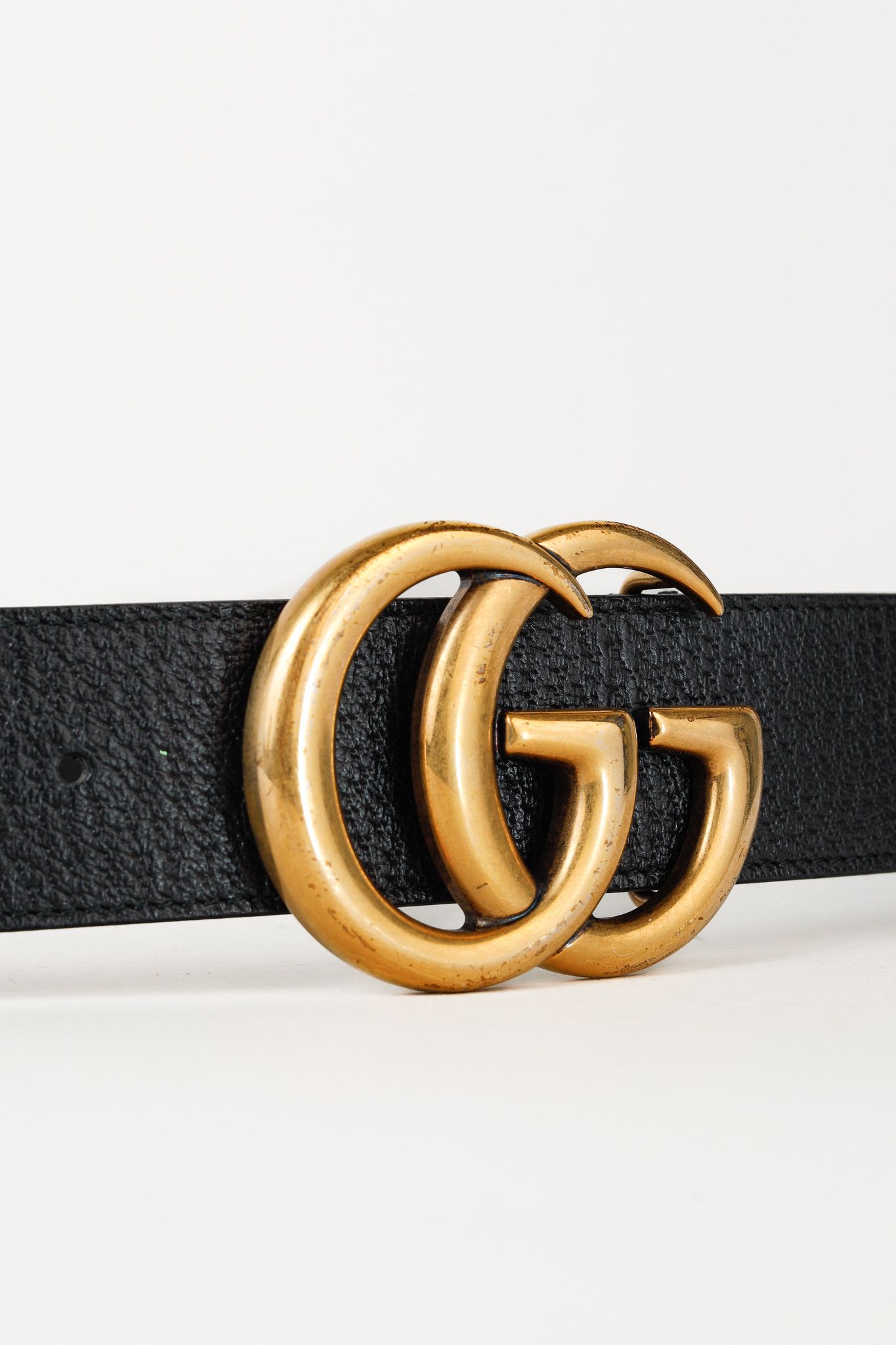 Gucci Gucci Marmont Golden GG Buckle Black Leather Wide Belt Size ONE SIZE - 3 Thumbnail