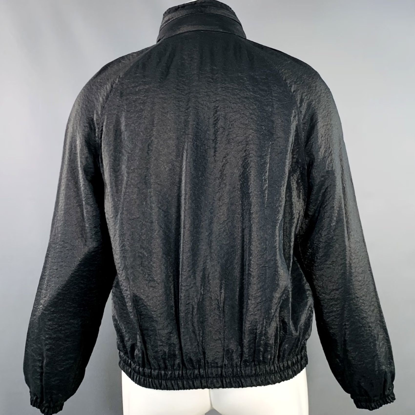 Yves Saint Laurent SAINT LAURENT Jacket Track Black White Viscose Blend Zip Up Size 40 Men Size US XXS / EU 40 - 4 Thumbnail