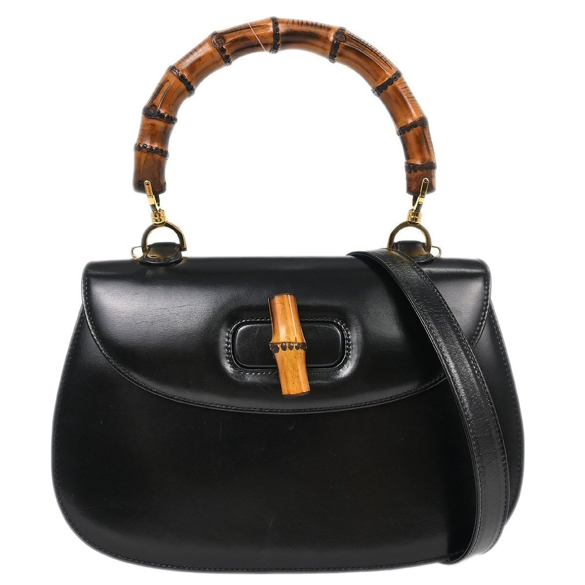 Gucci Gucci Vintage Convertible Bamboo Top Handle Bag Leather Size ONE SIZE - 1 Thumbnail