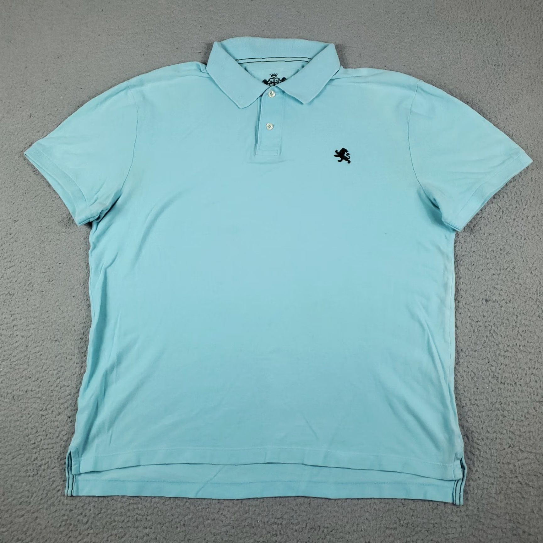 Express Express Polo Adult XL Blue Cotton Blend Short Sleeve Solid Logo Button Mens Size US XL / EU 56 / 4 - 3 Thumbnail