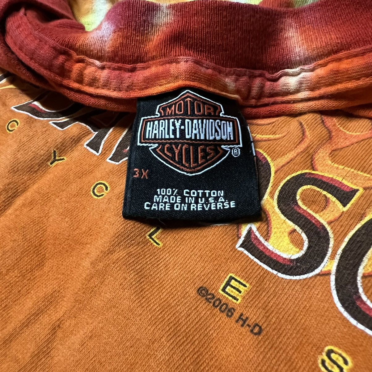 Harley Davidson × Vintage Vintage 2006 Harley Davidson 🇺🇸 Tie-Dye Long-Sleeve T-Shirt Size US XXL / EU 58 / 5 - 7 Thumbnail