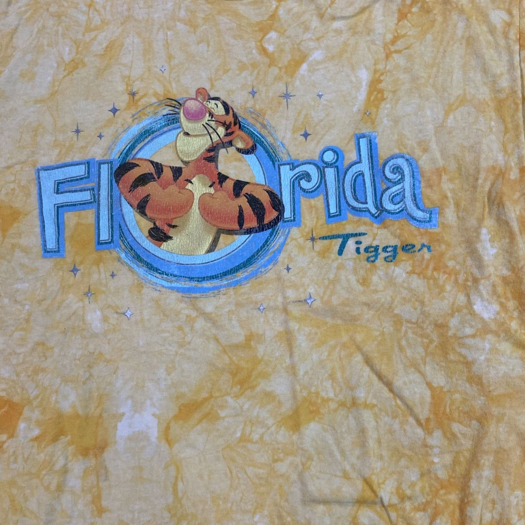 Disney VINTAGE M & O Tigger Disney Tie Dye T-Shirt Shirt Men Yellow Short Sleeve Crew Neck 100% Cotton Graphic Tee USA 90s Theme Size US M / EU 48-50 / 2 - 2 Thumbnail