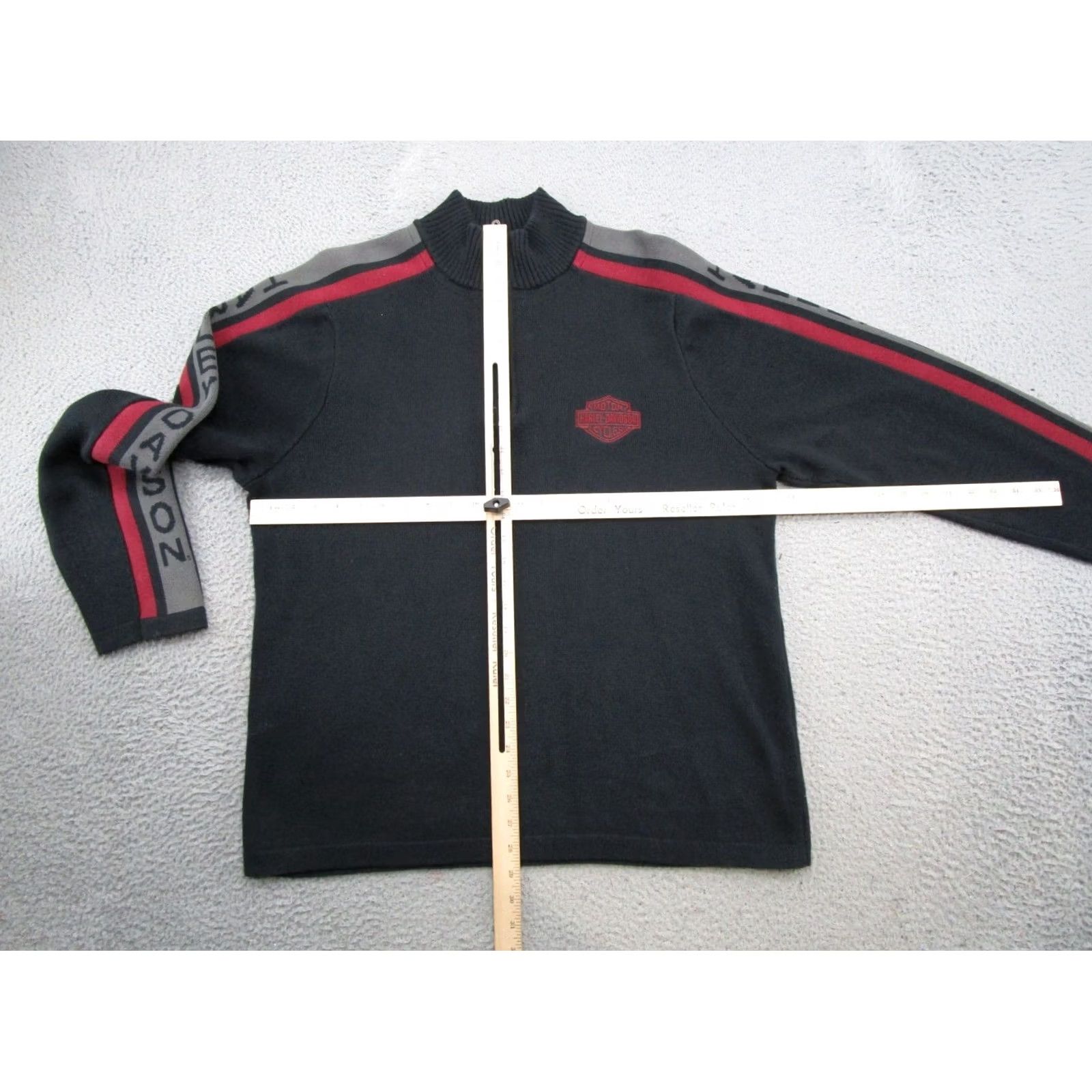 Harley Davidson Harley-Davidson Mens 1/4 Zip Pullover Knit Sweater XL Black Logo Biker Long Sleeve Pullover Casual Shirt Size US XL / EU 56 / 4 - 4 Thumbnail