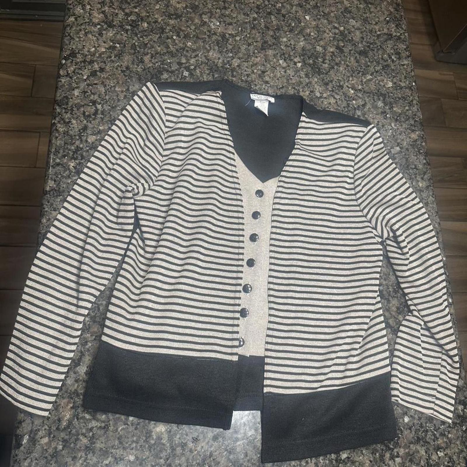 Other Black & white striped cardigan vintage Size L / US 10 / IT 46 - 6 Thumbnail
