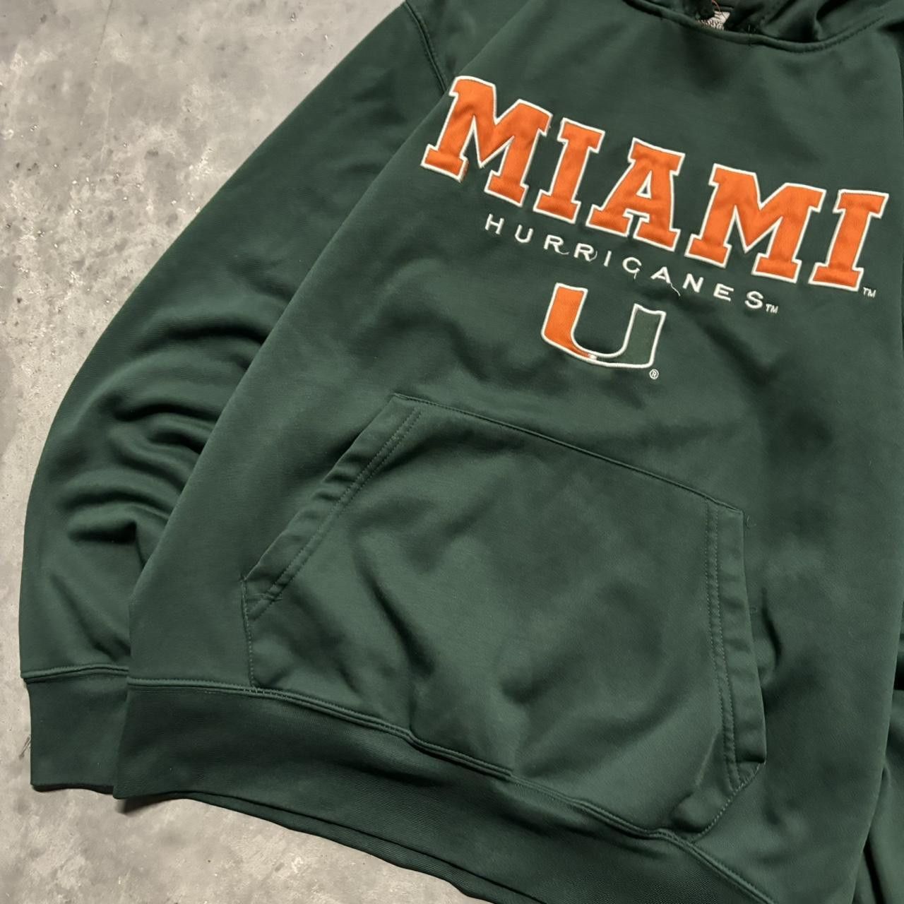 Vintage Crazy Vintage Y2K/2000s Green Miami Hurricanes College Essential Hoodie! Size US L / EU 52-54 / 3 - 3 Thumbnail