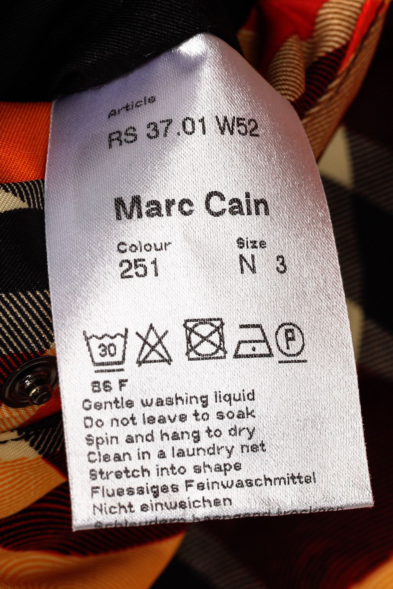 Designer Marc Cain Sports Reversible Orange Wavy-Plaid Vest Size M / US 6-8 / IT 42-44 - 16 Thumbnail