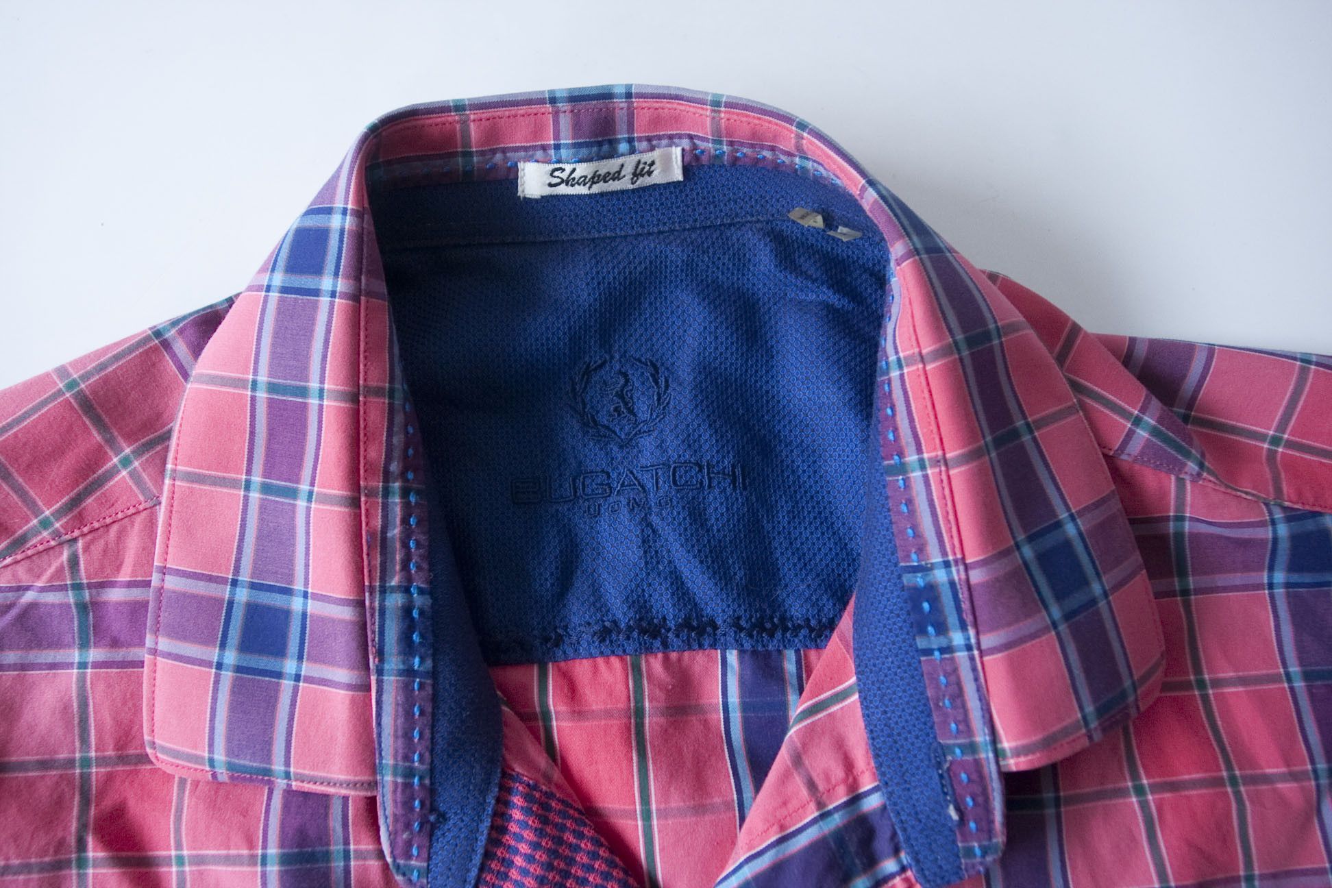 BUGATCHI Bugatchi Shirt Sharped Fit Size M Dark Pink Plaid Size US M / EU 48-50 / 2 - 5 Thumbnail