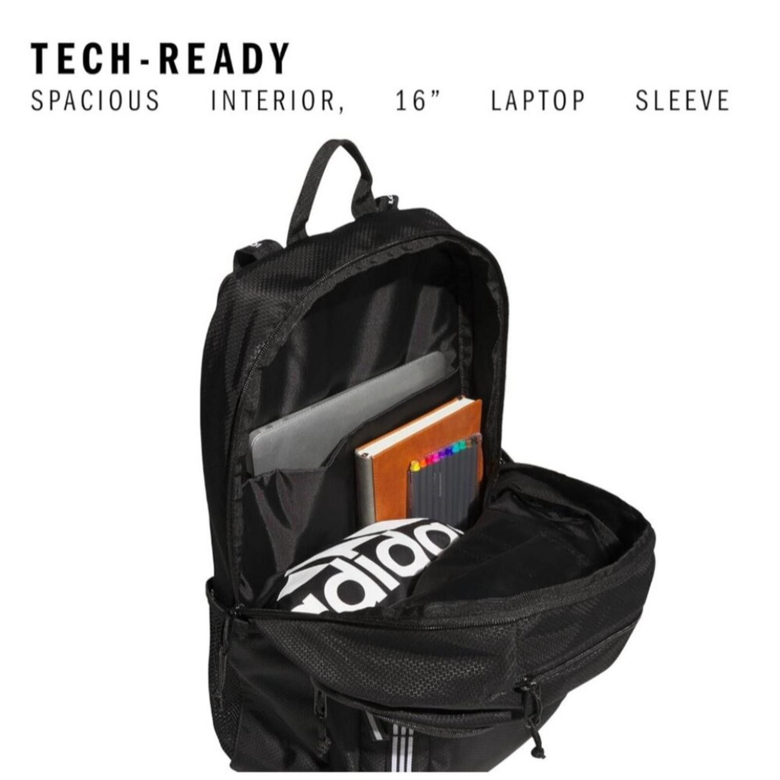 Adidas Adidas Excel 7 Backpack Black/White 3 Stripe for 16" Laptop Size ONE SIZE - 2 Thumbnail