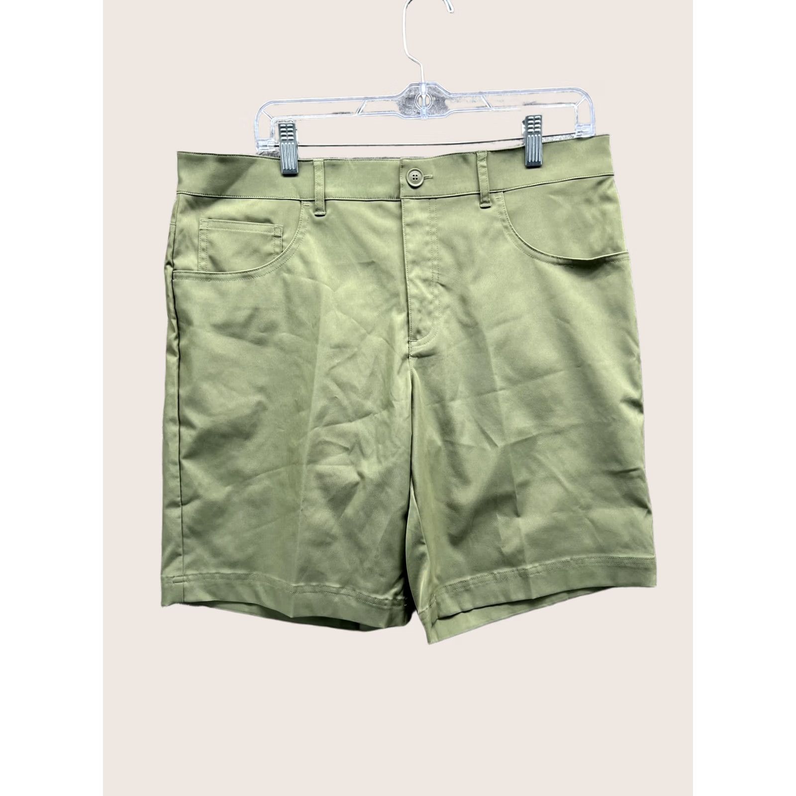 Lacoste Lacoste Sport Shorts Mens 34 Green Chino Slim Flat Front 8 Inseam Casual Summer Slashed Pockets Slim Fit Size US 34 / EU 50 - 1 Thumbnail