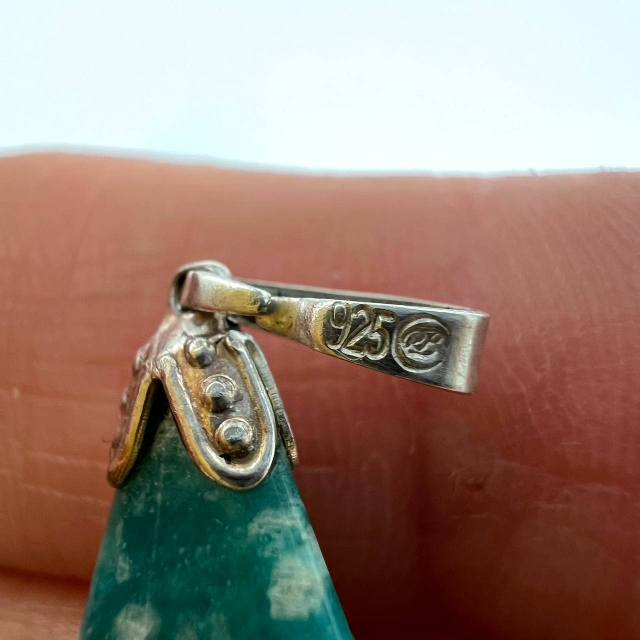 Vintage Vintage Pendant Sterling Silver 925 Amazonite Gemstone Size ONE SIZE - 5 Thumbnail