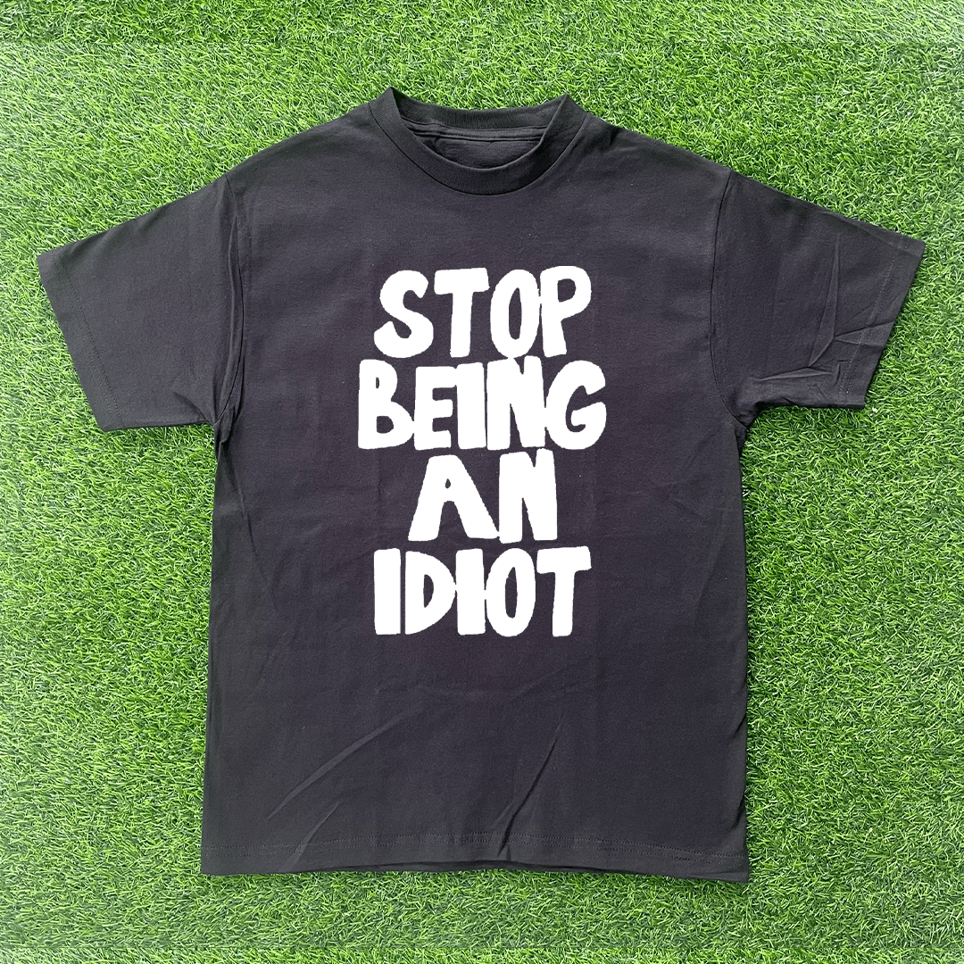 Vintage STOP BEING AN IDIOT TSHIRT Size US L / EU 52-54 / 3 - 1 Preview