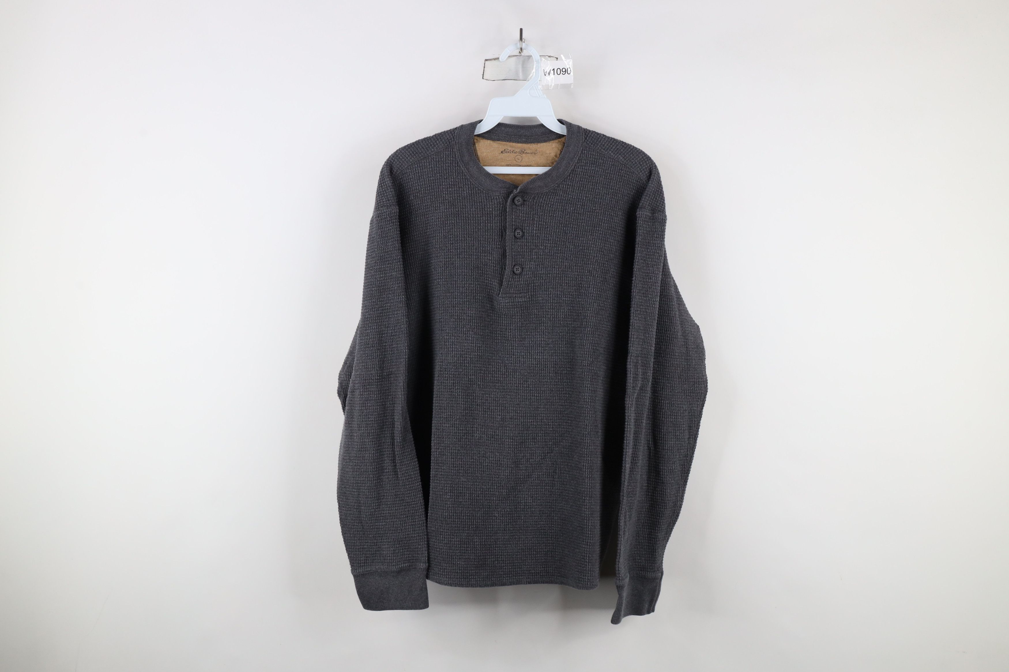 Eddie Bauer Vintage Eddie Bauer Waffle Knit Long Sleeve Henley T-Shirt Size US L / EU 52-54 / 3 - 1 Thumbnail