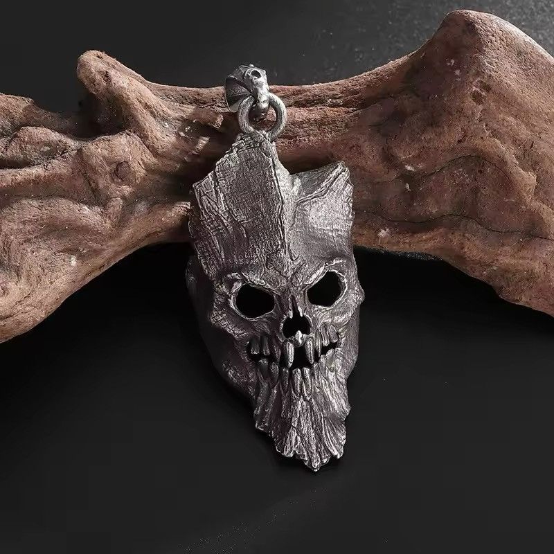 Jewelry Retro Gothic Death Skull Warrior Mask Pendant Necklace Size ONE SIZE - 3 Thumbnail