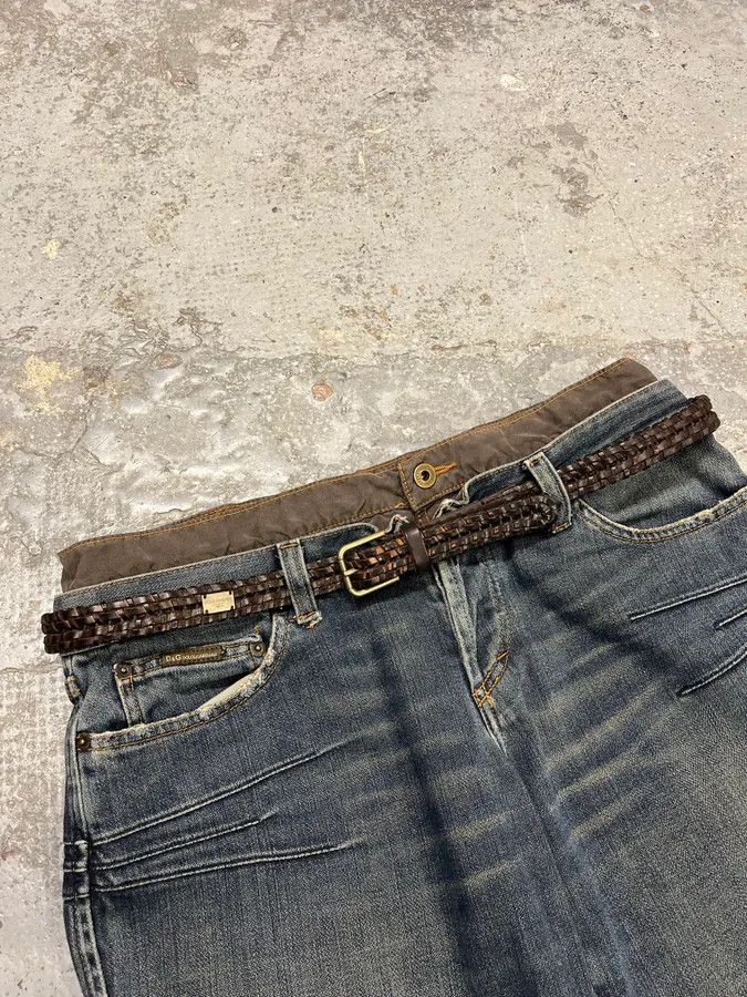 Dolce & Gabbana 2000s Dolce & Gabbana Brown Woven Leather Belt Size ONE SIZE - 2 Thumbnail